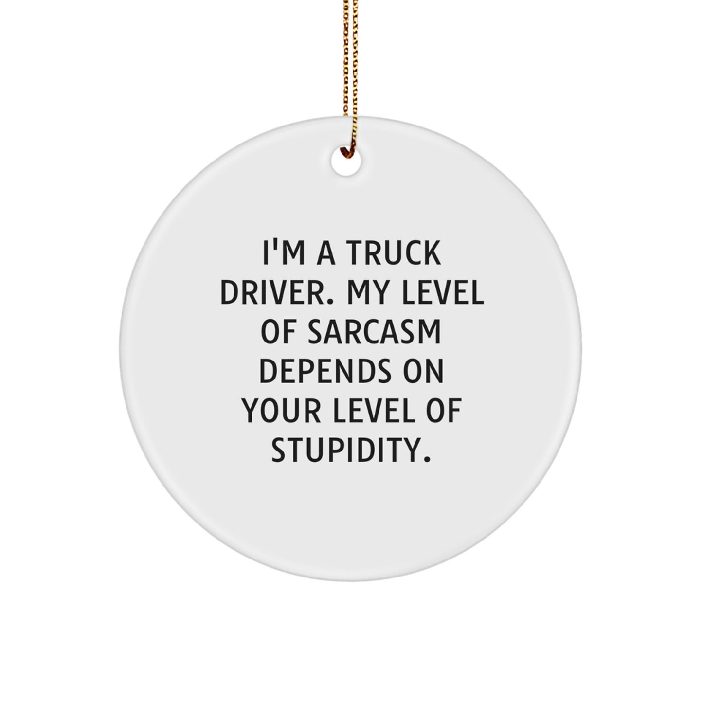 Funny Truck Driver Gifts for Him, Christmas Unique Circle Ornament with Humorous Quote, Gifts from Friends for Truck Driver - Image 1