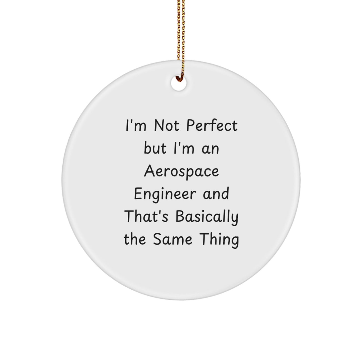 Funny Aerospace Engineer Gifts from Friends - Circle Ornament, 'I'm Not Perfect' Quote, Christmas Decorations for Men, Women, Coworkers - Image 1