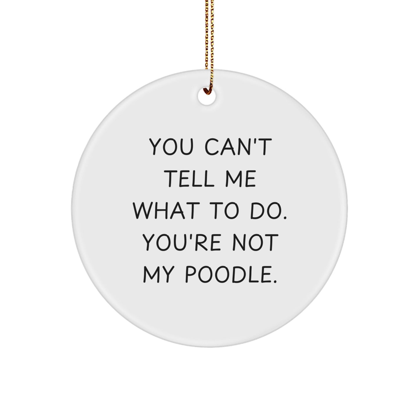Funny Poodle Dog Circle Ornament Gifts from Men to Friends for Christmas Unique - Image 1