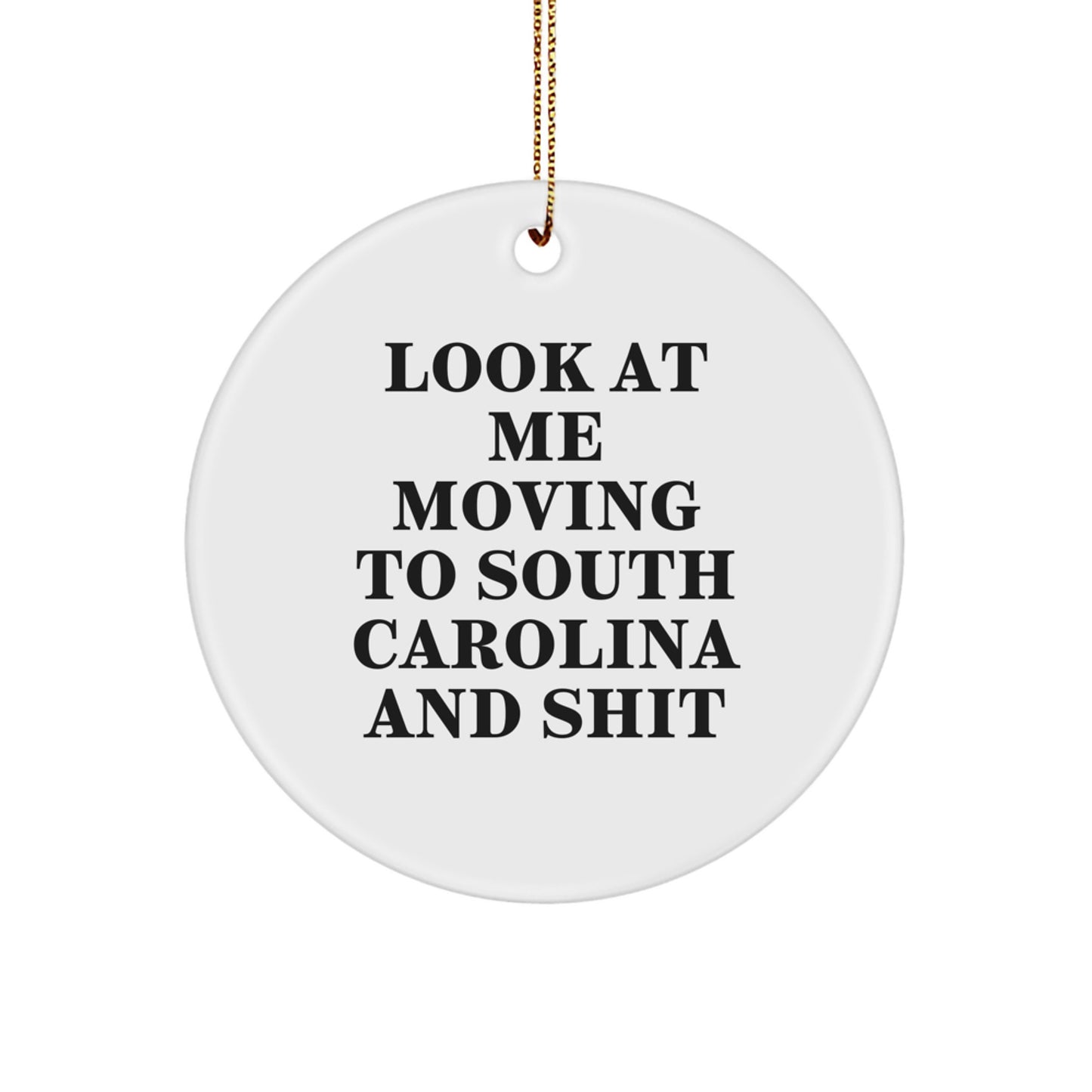 Funny South Carolina Circle Ornament Gifts from Men to Friends for South Carolina Christmas Unique Decorations - Image 1