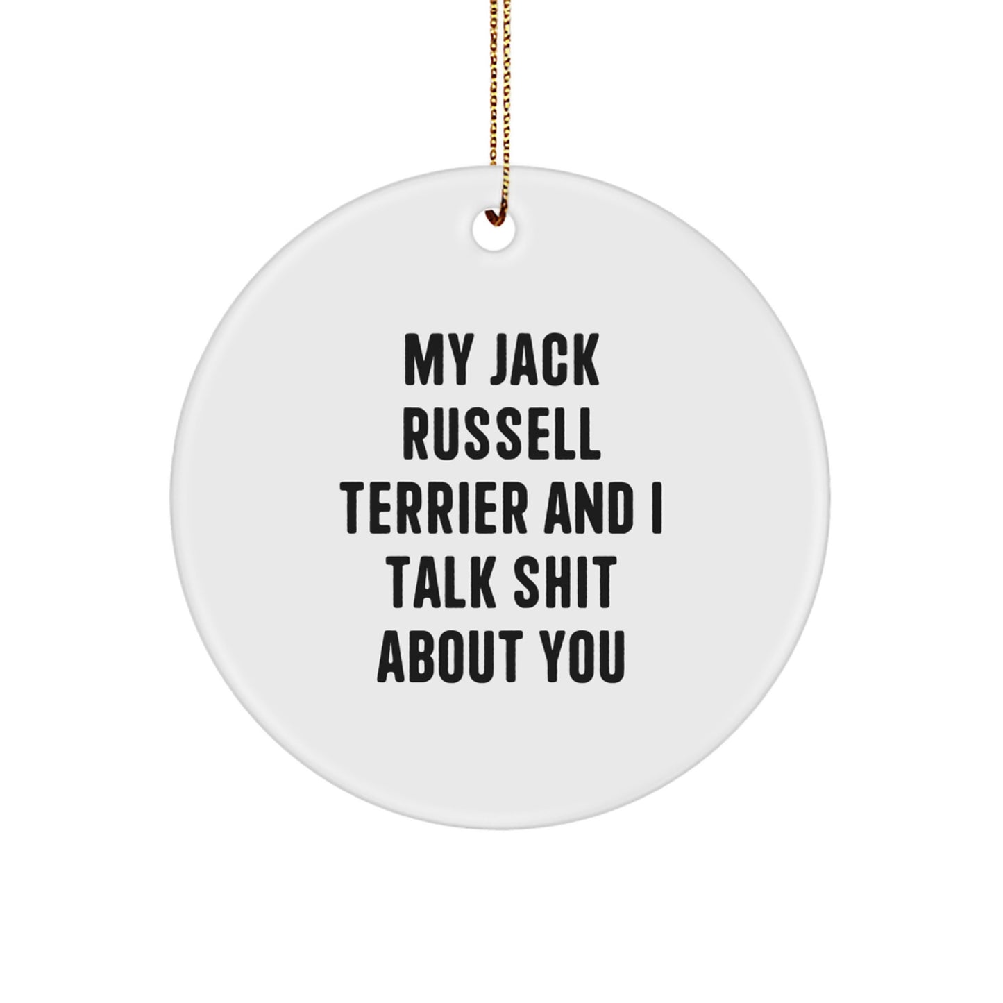 Funny Jack Russell Terrier Dog Gifts for Men, Women, and Family - My Jack Russell Terrier And I Talk Shit About You Christmas Unique Gifts - Image 1