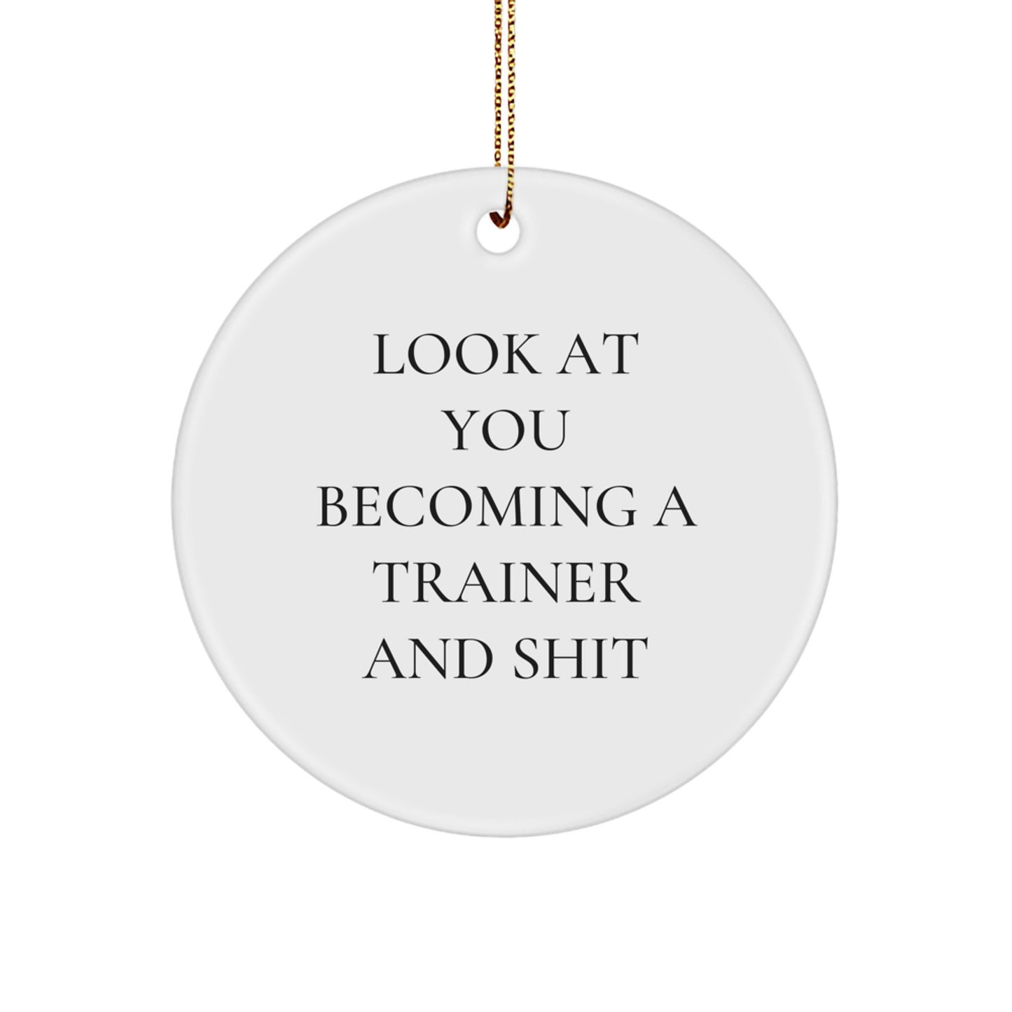 Funny Trainer Circle Ornament Gifts from Friends for Trainer, Funny Inspirational Quote Christmas Unique Gifts for Trainer - Image 1