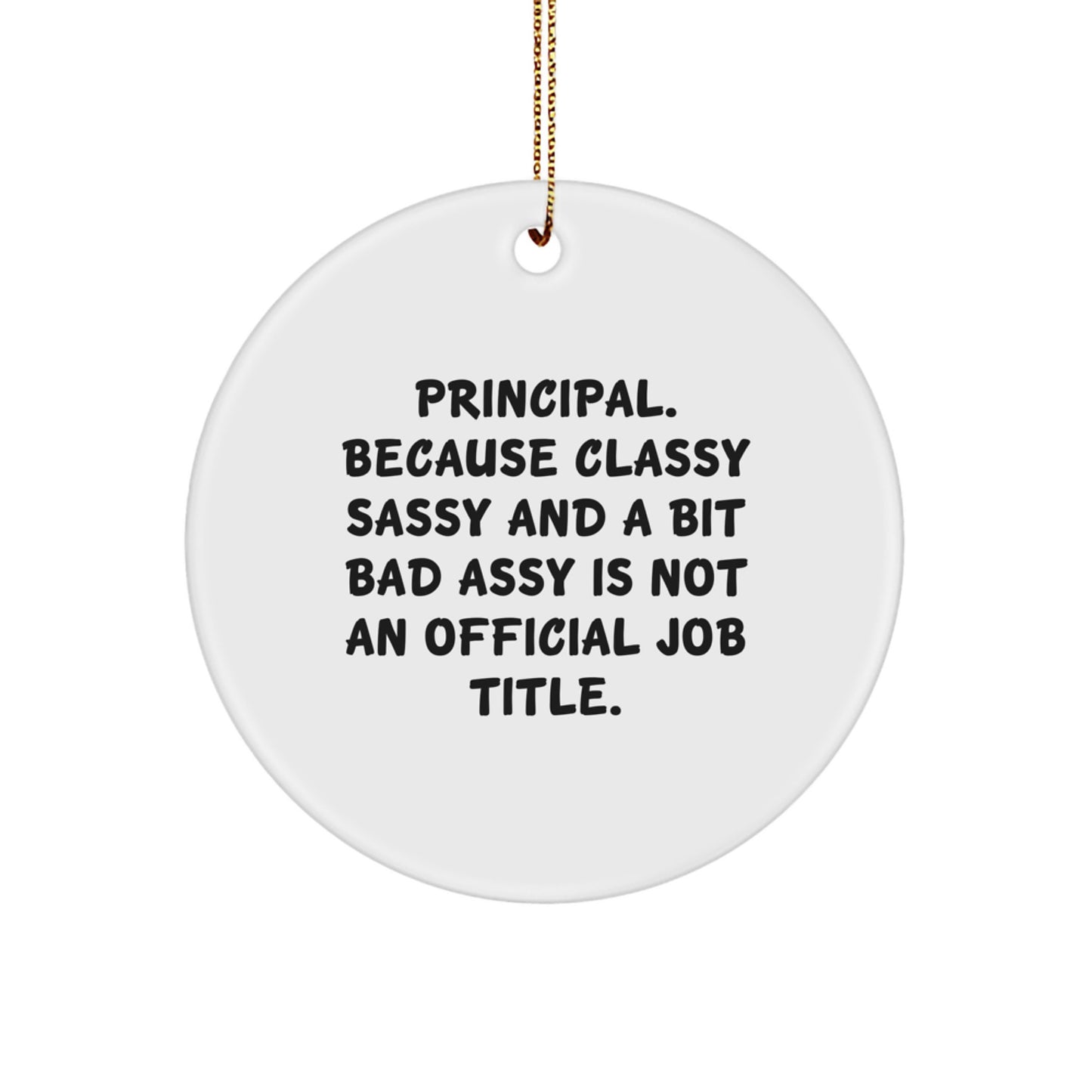 Funny Principal Gifts, Circle Ornament for Principal, Principal Christmas Unique Gifts from Friends and Family - Image 1
