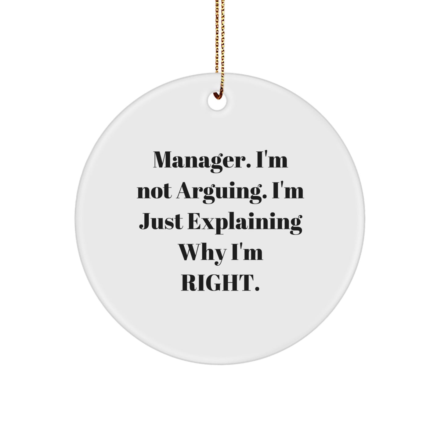 Funny Manager Circle Ornament Gifts from Friends - Perfect for Manager Men at Christmas Unique Gifts - Image 1