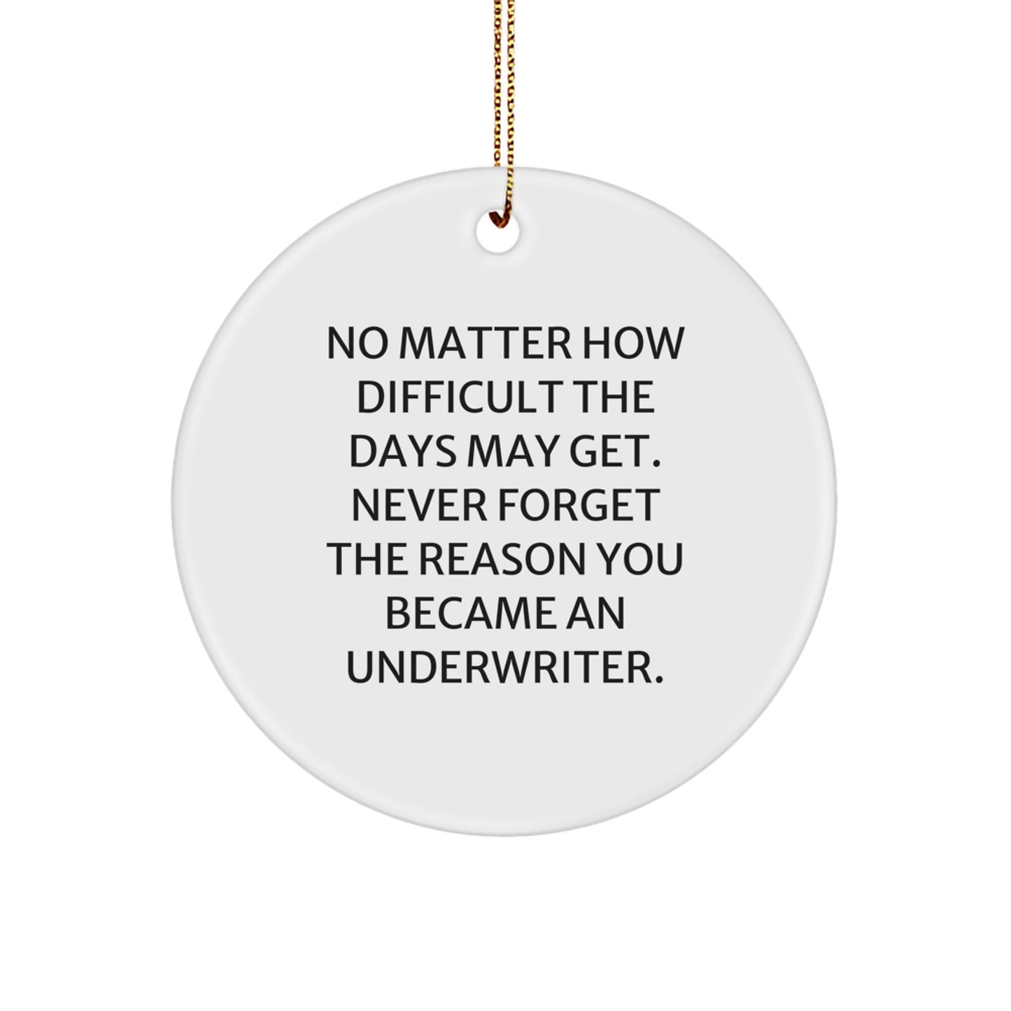 Funny Inspirational Underwriter Gifts for Men, Circle Ornament with Quote - Never Forget Your Reason, Gifts from Friends, Perfect Christmas Unique Gifts - Image 1