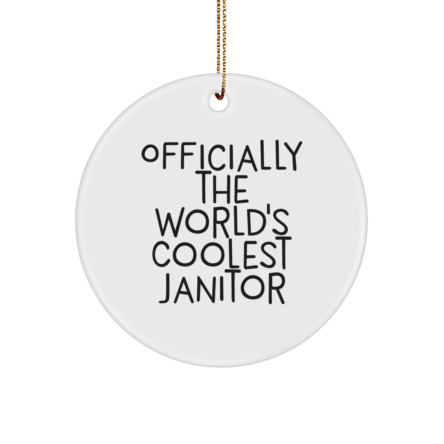 Funny Janitor Gifts for Men - World's Coolest Janitor Circle Ornament Christmas Unique Presents from Friends to Janitor - Image 1