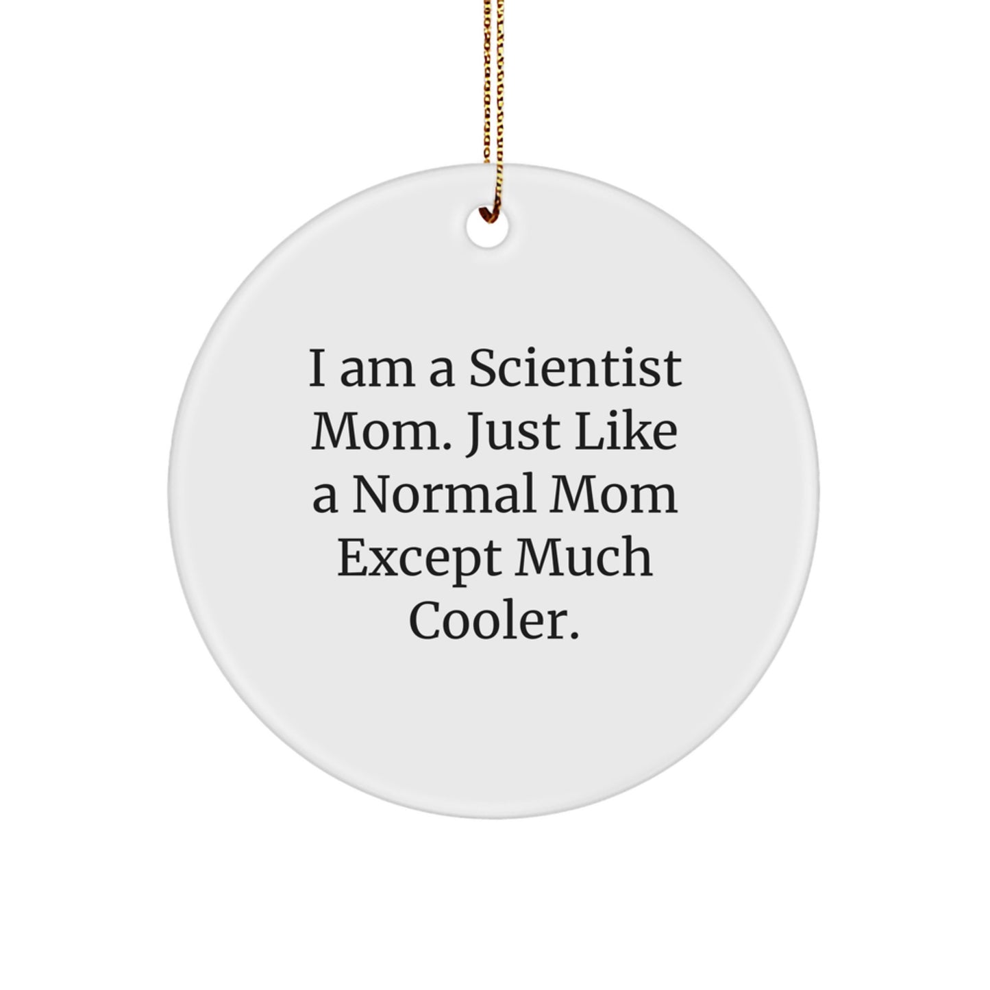 Gifts from Family to Scientist Mom, Funny Scientist Christmas Circle Ornament, Cute Scientist Mom Gifts for Scientist Family - Image 1
