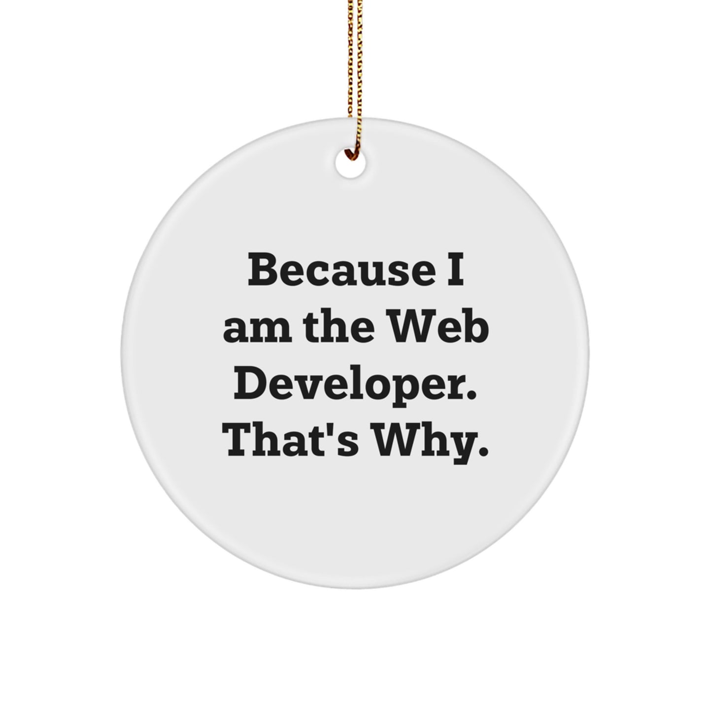 Funny Web Developer Christmas Circle Ornament Gift from Friends for Family - Image 1