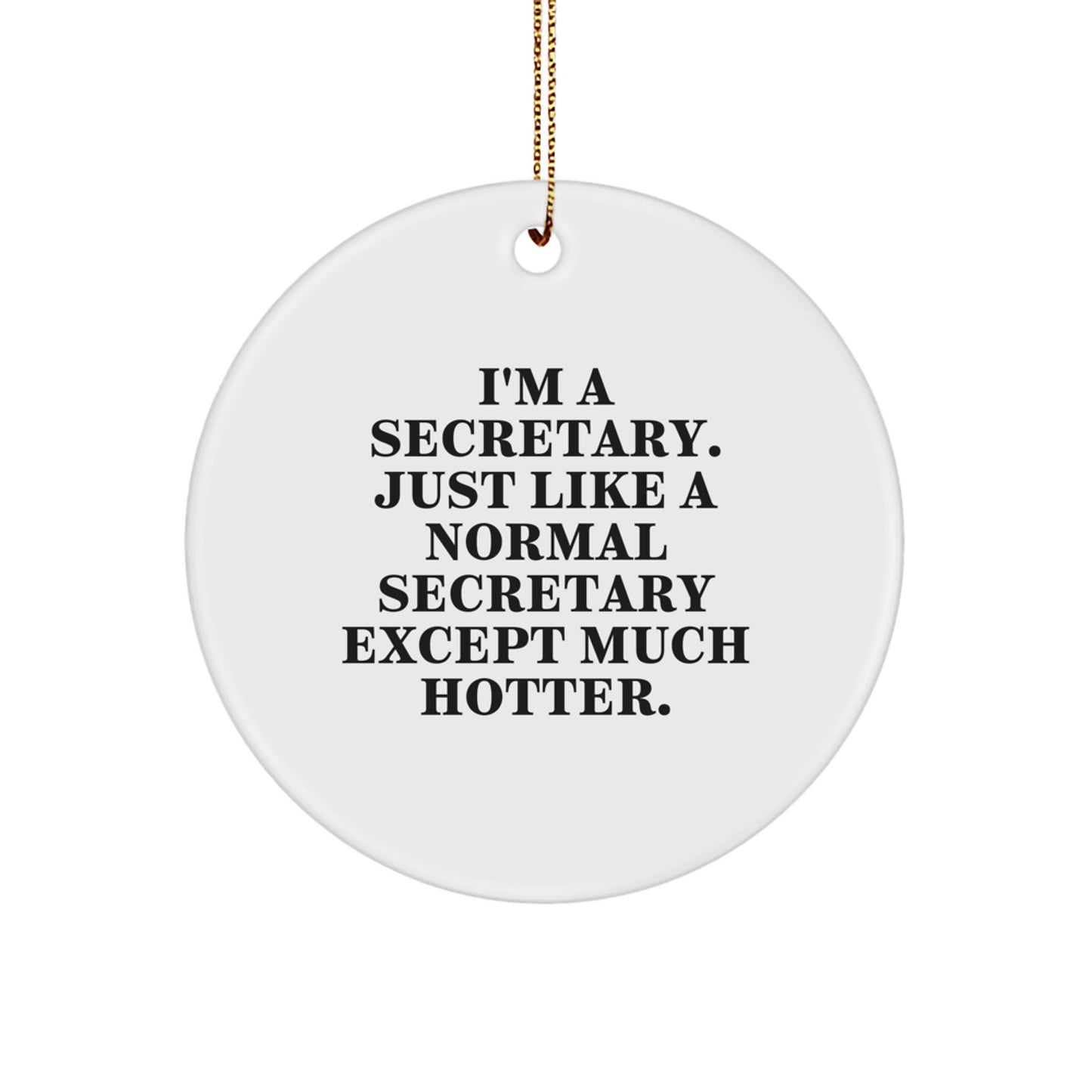 Funny Secretary Circle Ornament, Gifts from Friends to Secretary, Christmas Unique Gifts for Secretary, I'm A Secretary - Circle Ornament - Image 1