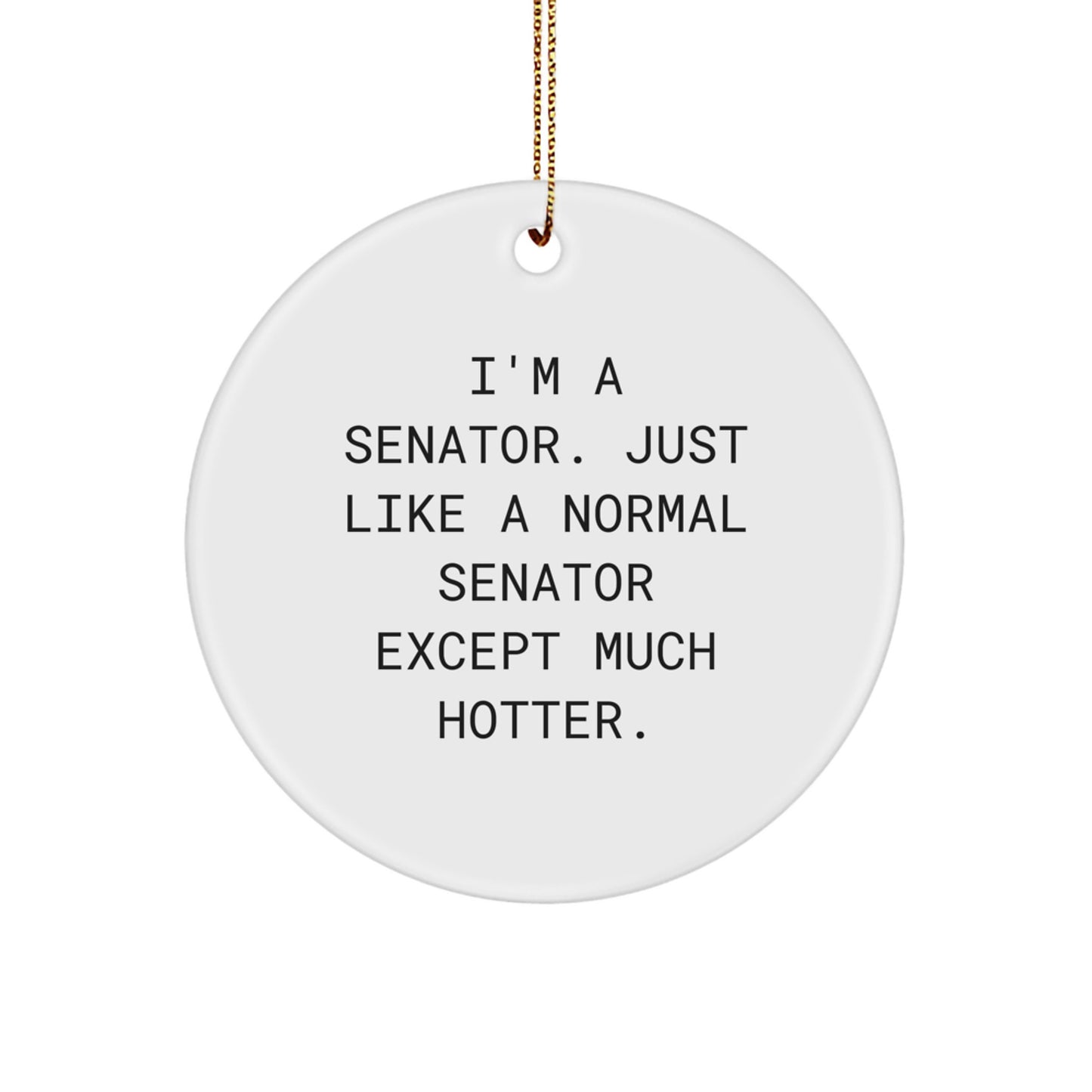Funny Senator Circle Ornament Gifts from Friends, Senator Christmas Unique Gifts, I'm A Senator Circle Ornament - Image 1