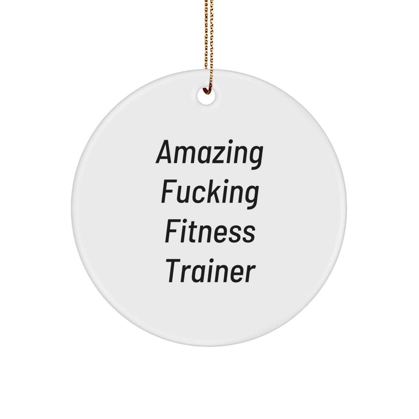 Funny Fitness Trainer Circle Ornament Gifts from Family for Christmas Unique Decorations - Image 1
