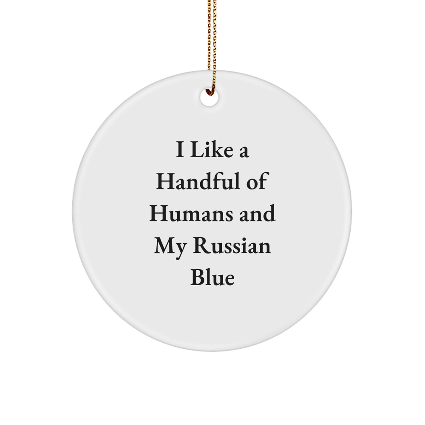 Fun Russian Blue Cat Circle Ornament Gifts from Friends for Russian Blue Cat Lovers during Christmas - Image 1
