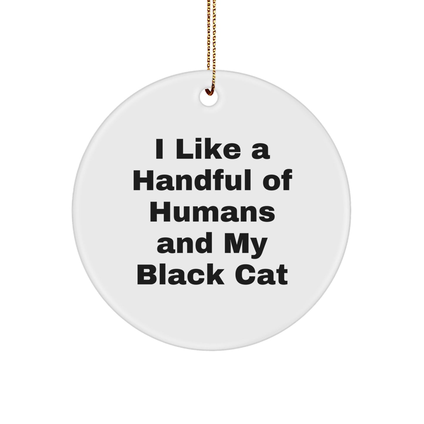 Funny Black Cat Circle Ornament Gifts from Friends for Black Cat Lovers - Image 1