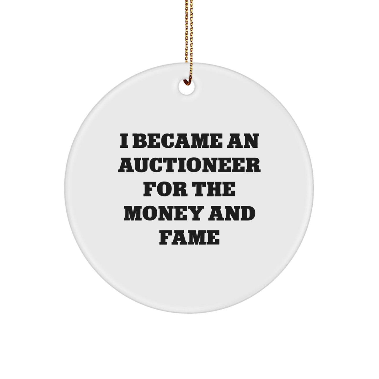 Funny Auctioneer Gifts for Men, Unique Circle Ornament, Christmas Unique Gifts from Friends, Family, Coworkers, for Auctioneers - Image 1