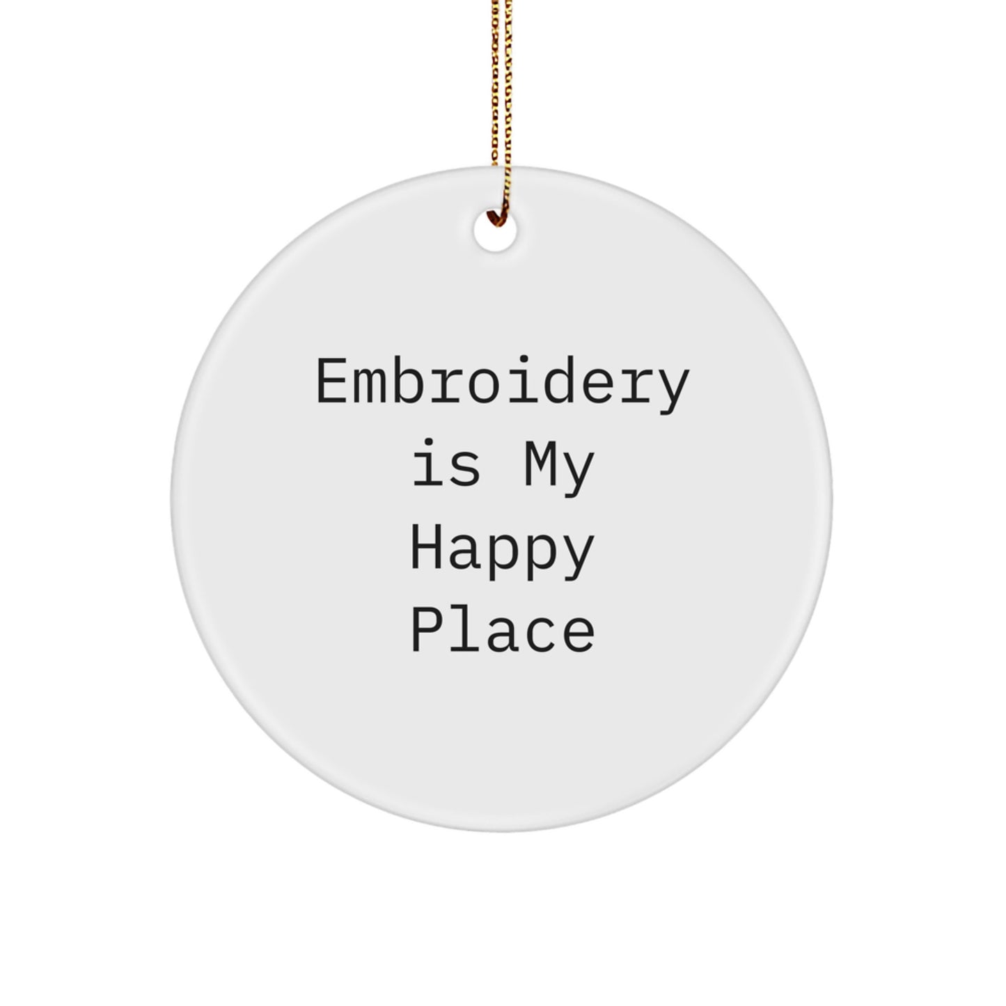 Funny Embroidery Circle Ornaments for Friends, Gifts from Women, Gifts for Embroidery Enthusiasts, Embroidery Christmas Unique Gifts - Image 1