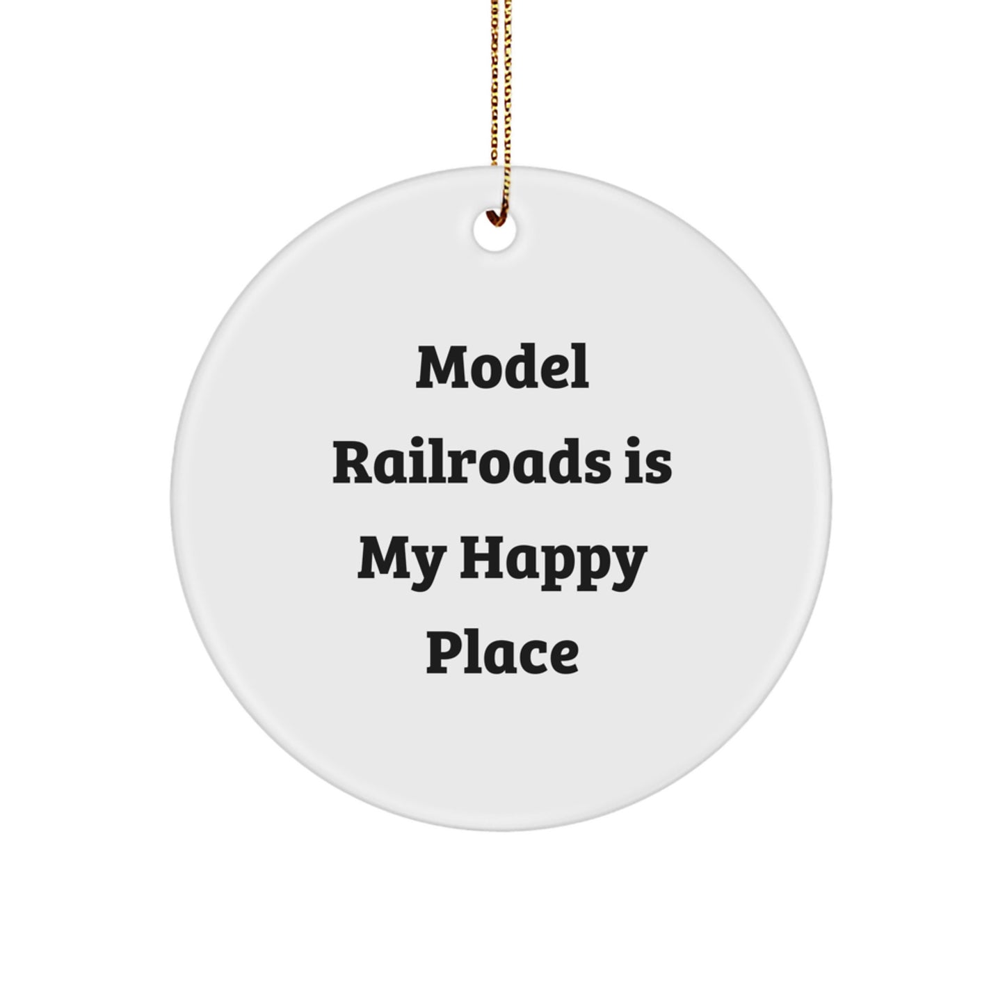 Funny Model Railroads Circle Ornament Gifts for Men - White Circle Shaped Ornament from Edge to Edge Sublimation Printing - Image 1