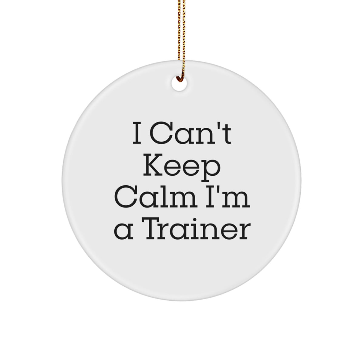 Funny Trainer Gifts from Christmas Unique Gifts for Trainers, Circle Ornament for Trainers, I Can't Keep Calm I'm A Trainer - Image 1