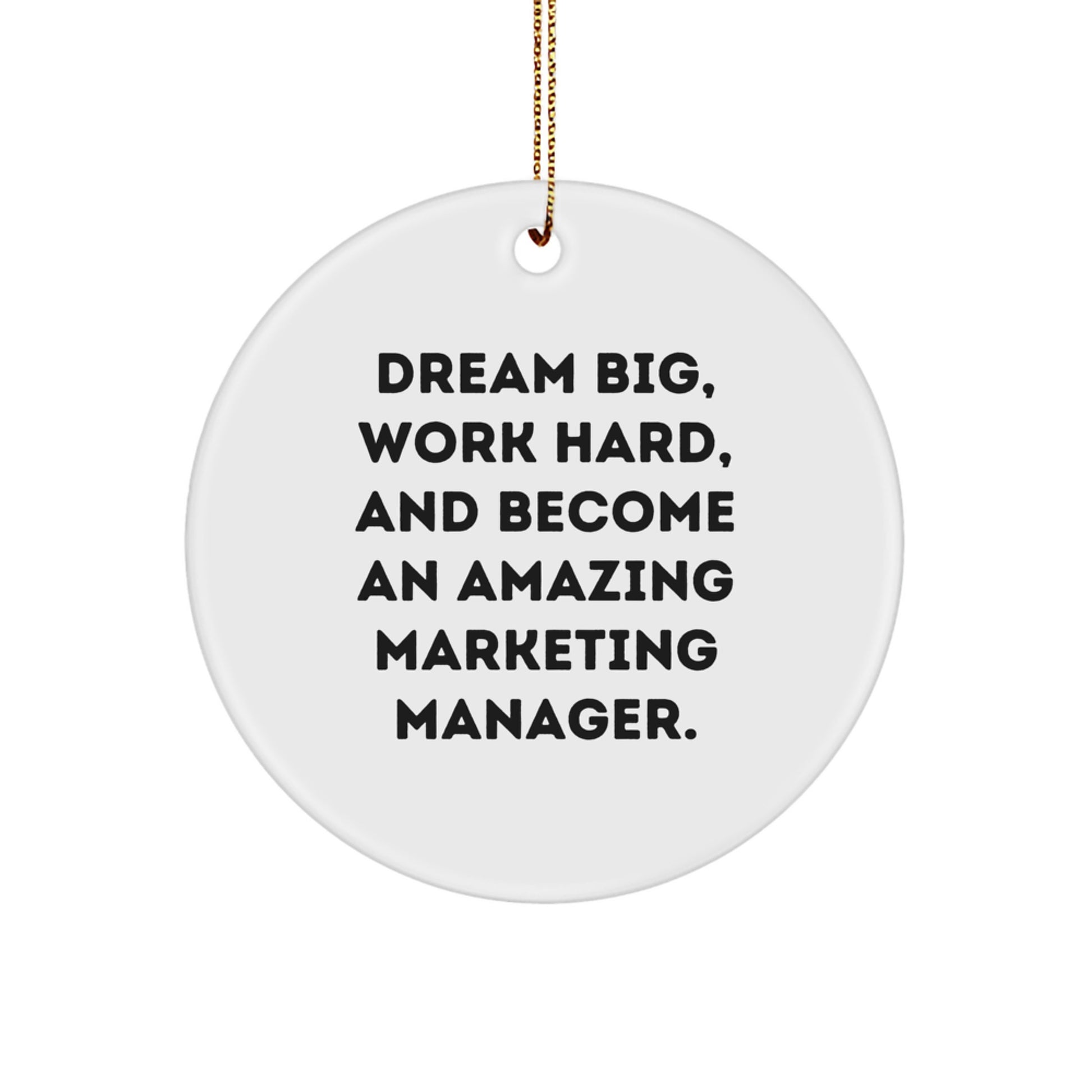 Inspirational Marketing Manager Gifts from Friends - Dream Big Circle Ornament for Christmas - Image 1