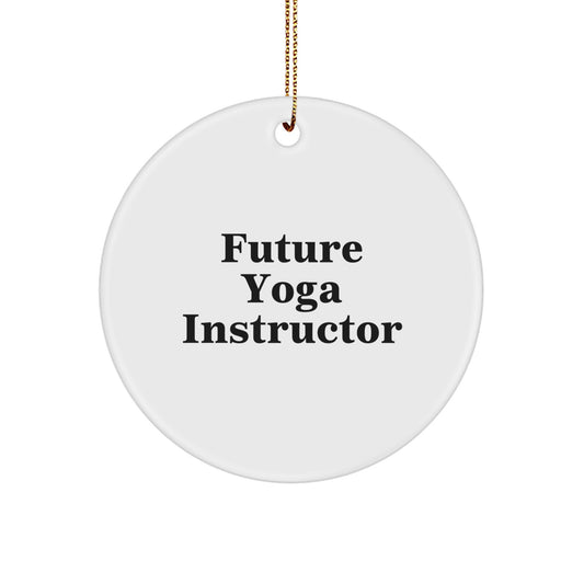 Gifts from Friends for Future Yoga Instructors - Funny Circle Ornament for Christmas Celebration, Inspirational Quote, Yoga Instructor Gifts - Image 1