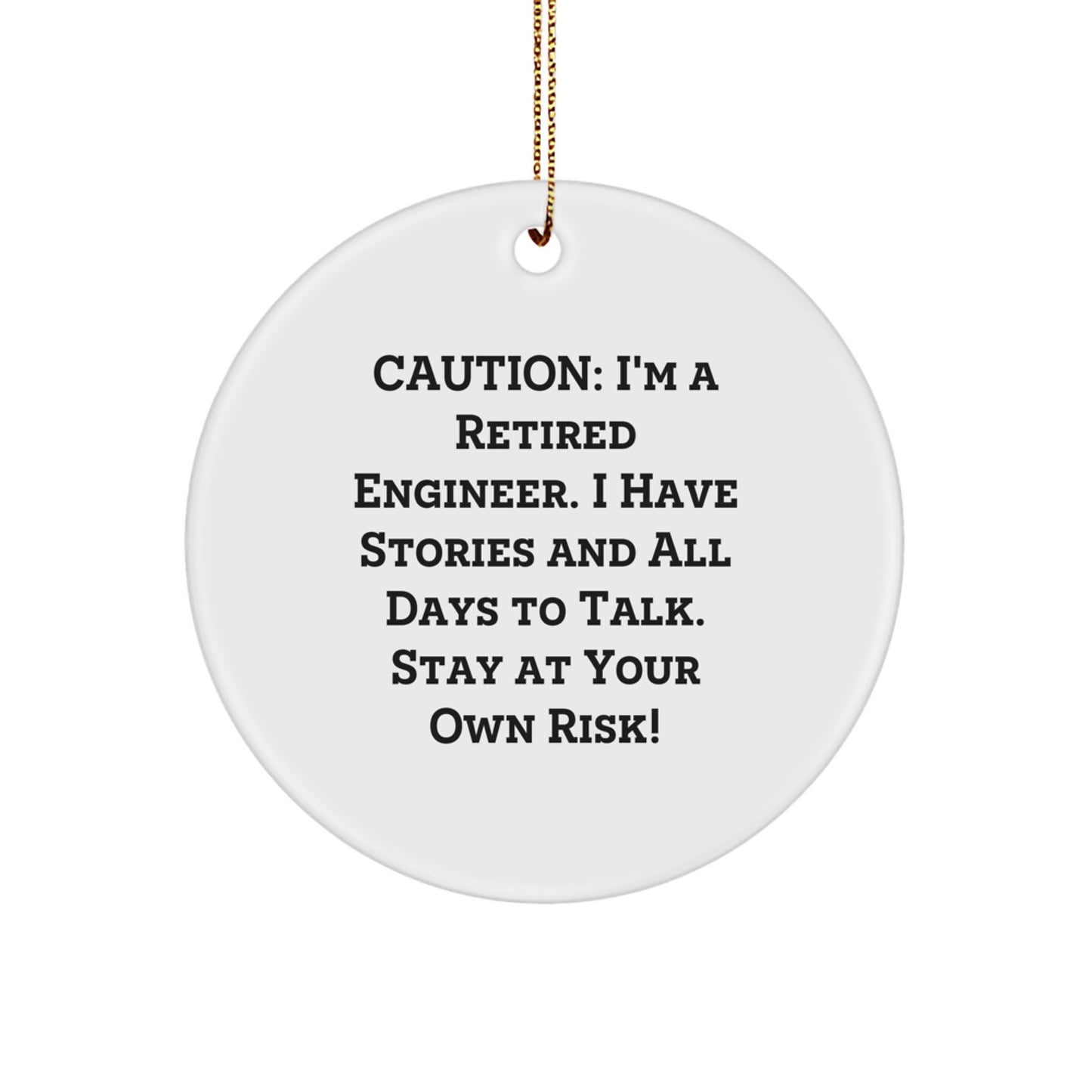 Engineer Gifts from Men - Funny Christmas Circle Ornament for Engineer Friends, Coworkers, or Family with Quote - 2.75\ - Image 1