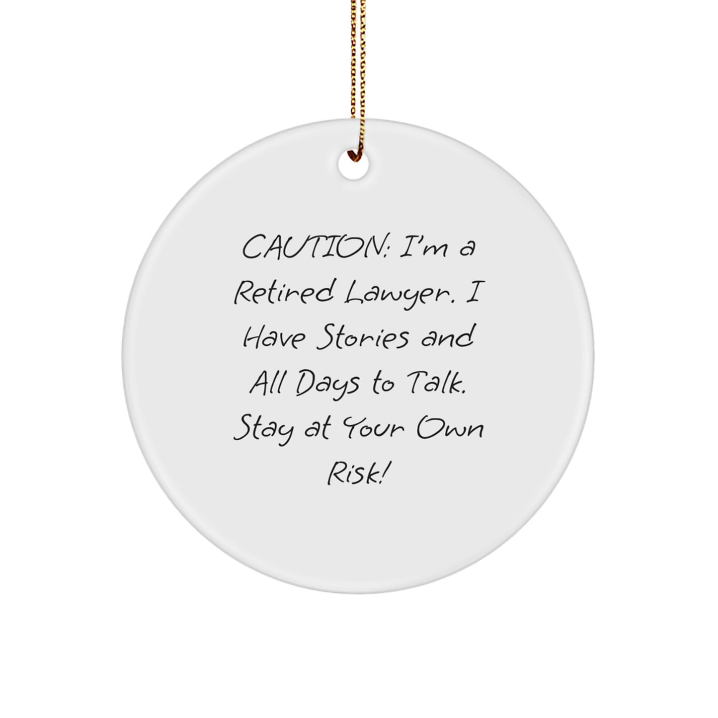 Funny Lawyer Gifts from Men to Lawyer Friends for Christmas Unique Circle Ornament - Image 1