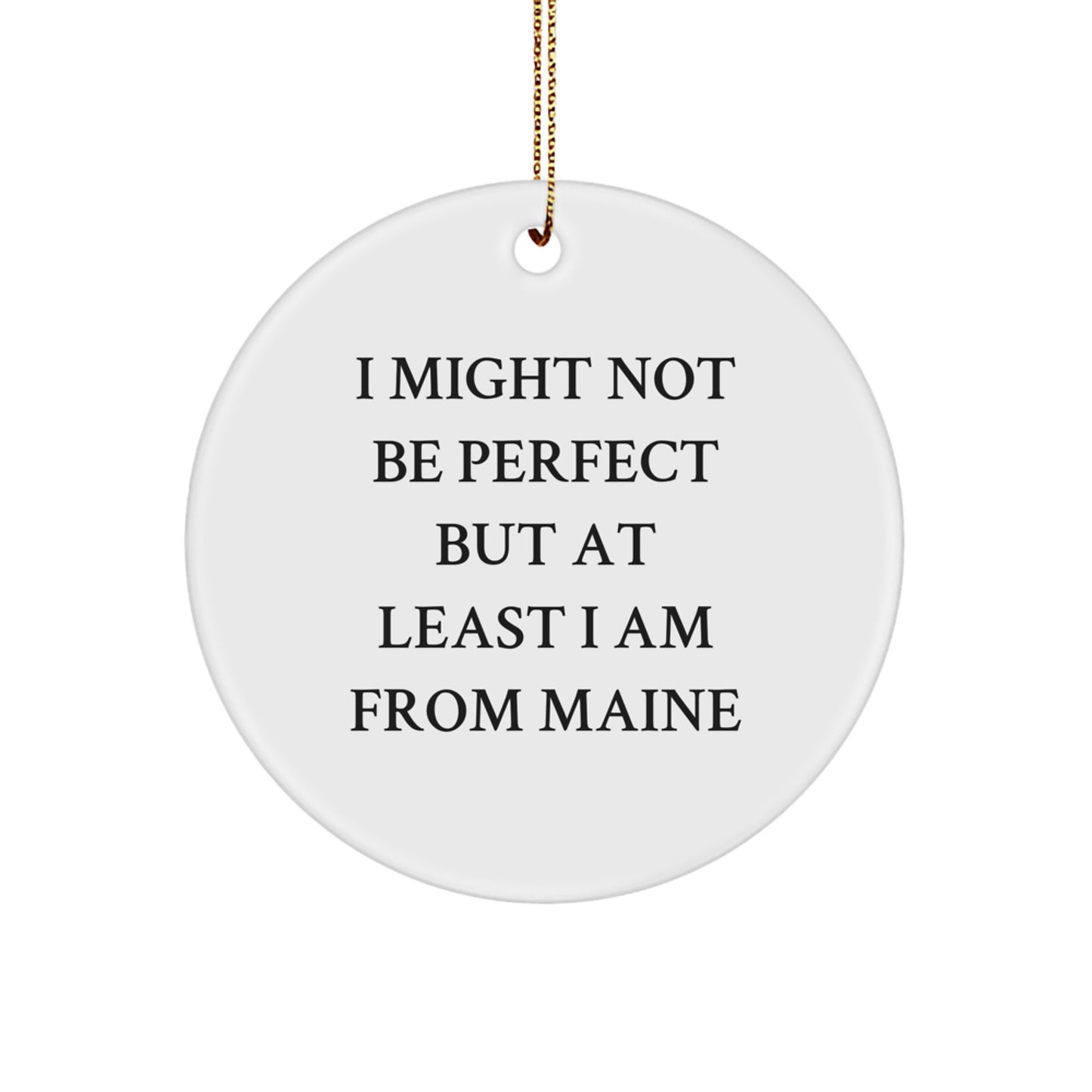 Maine Circle Ornament Gifts from Friends - Christmas Unique Gifts for Family from Maine - Image 1