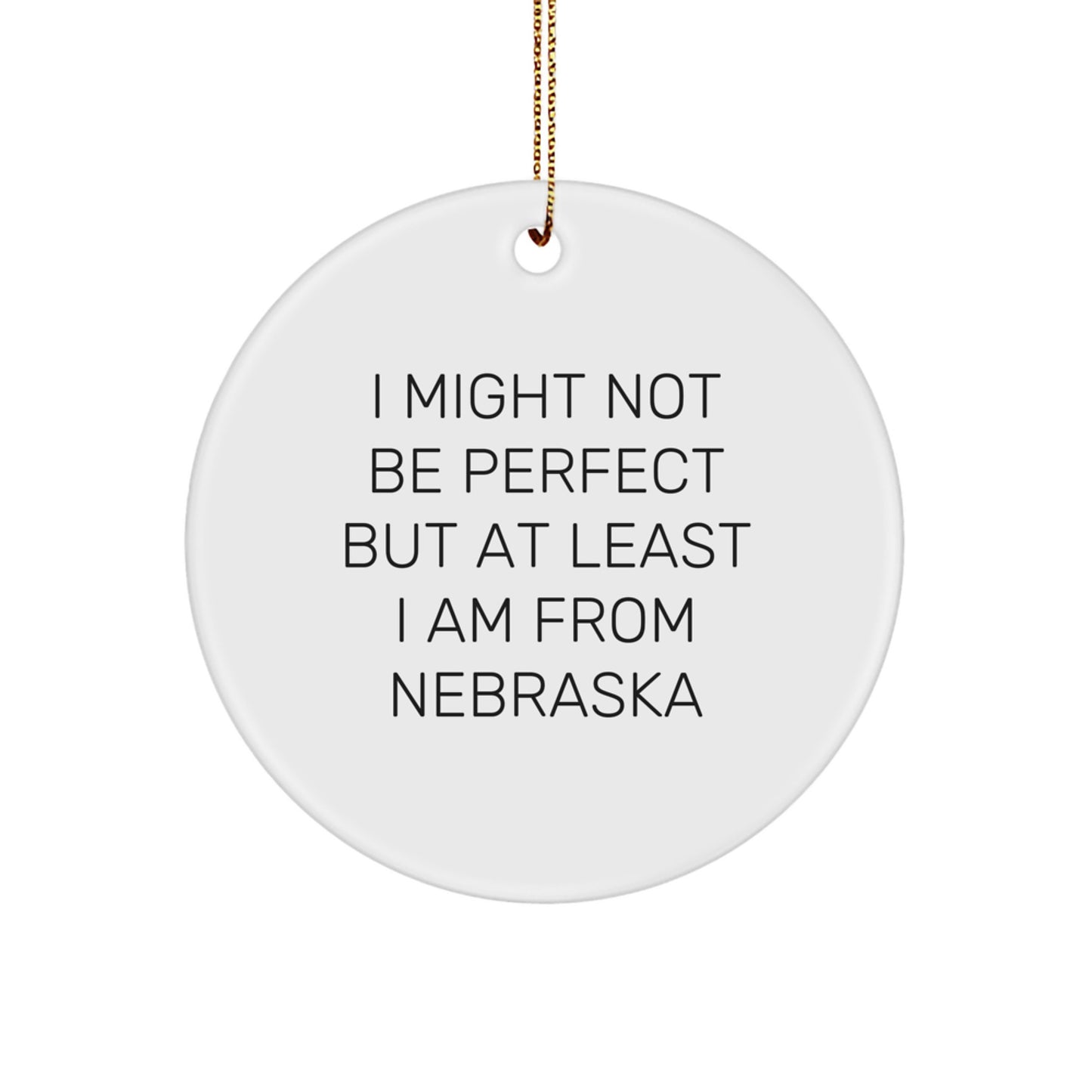 Funny Nebraska Circle Ornament, Gifts from Friends to Nebraska, Perfect for Nebraska Christmas Unique Gifts - Image 1
