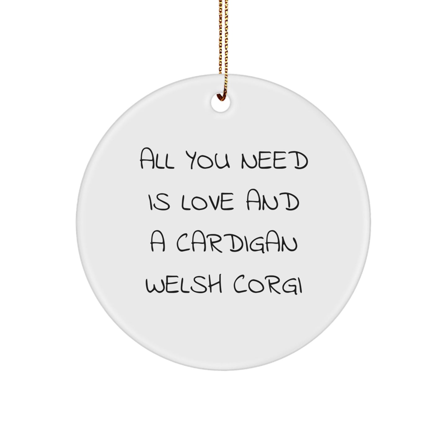 Funny Cardigan Welsh Corgi Dog Christmas Circle Ornament Gifts from Friends and Family - Image 1