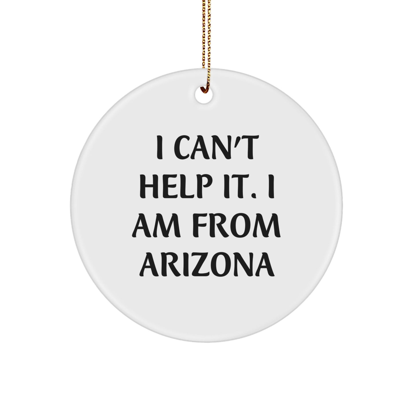 Arizona Christmas Circle Ornament - Funny Quote Gifts from Arizona Men to Arizona Friends - Image 1