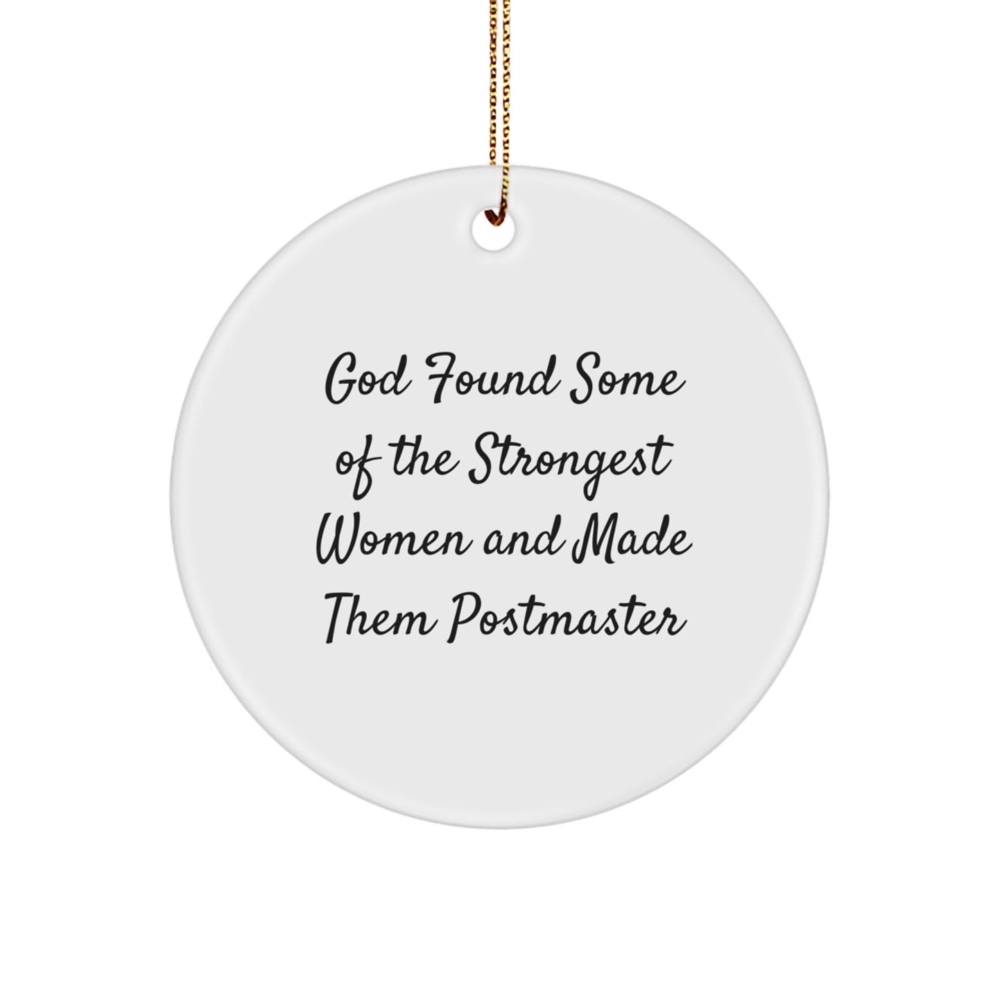 Funny Postmaster Gifts Postmaster Circle Ornament Christmas Unique Presents from Friends for Postmaster Women - Image 1