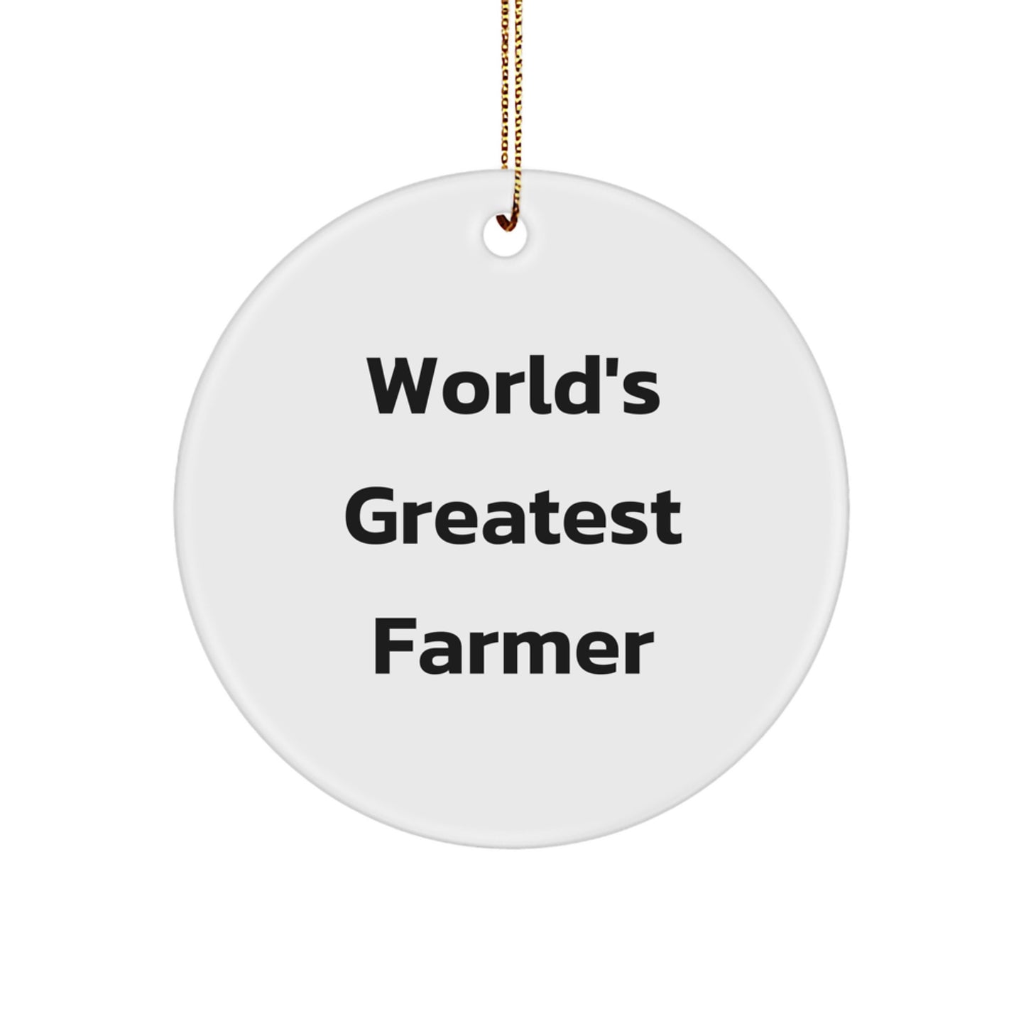 Funny World's Greatest Farmer Gifts for Farmers Men Christmas Unique Circle Ornament - Image 1