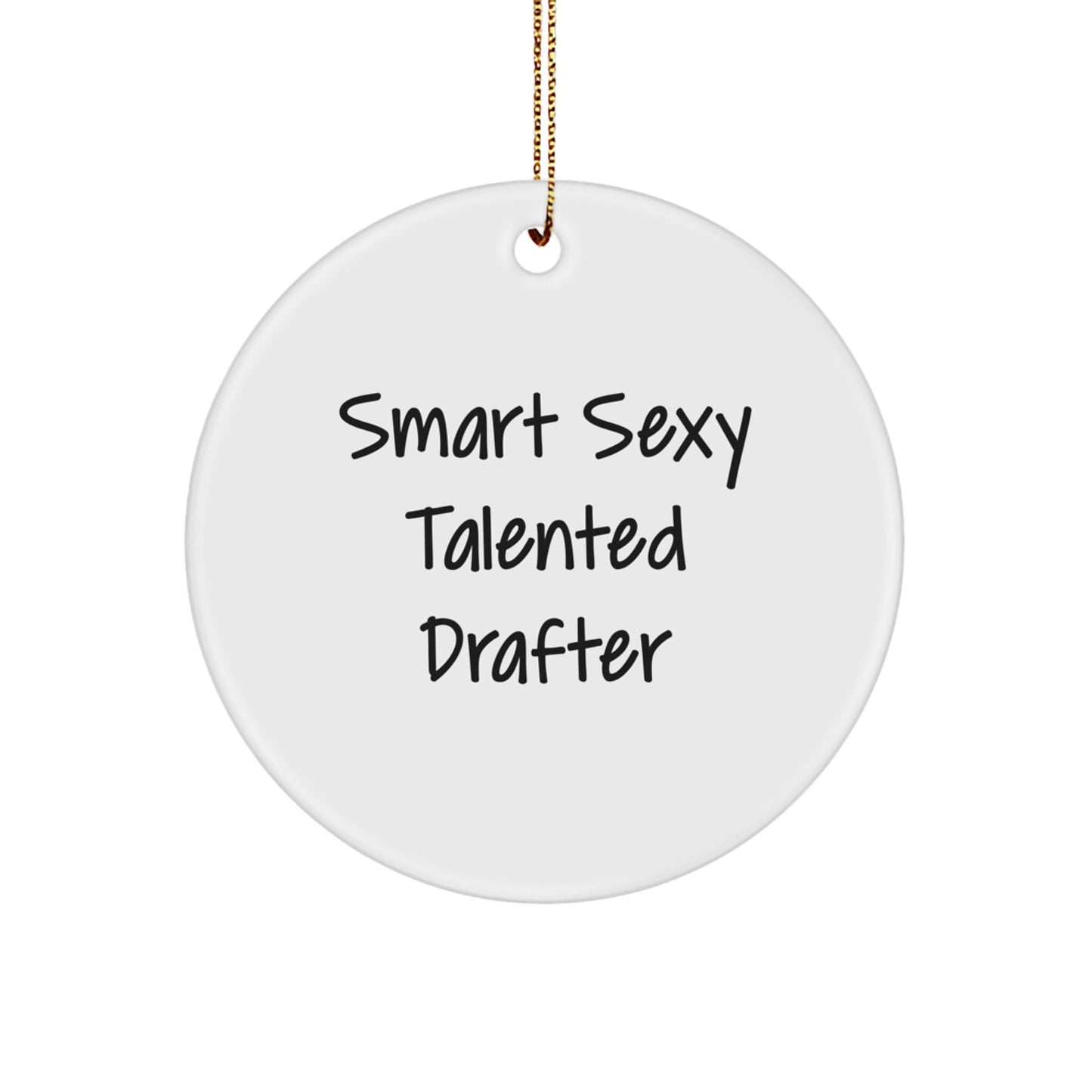 Funny Drafter Gifts from Family and Friends for Smart Sexy Talented Drafters Christmas Unique Ornaments Circle Decorative - Image 1
