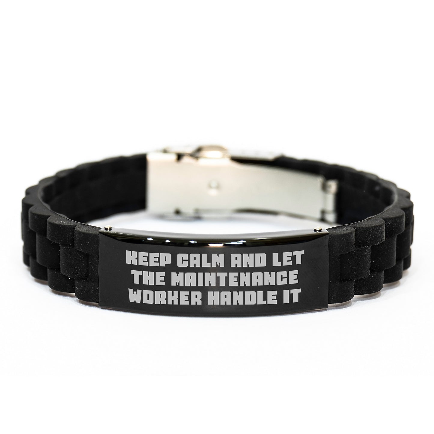 Funny Maintenance Worker Gifts for Men, Glide lock Clasp Bracelet with - Keep Calm And Let The Maintenance Worker Handle It - Christmas Unique Gifts from Friends - Image 1