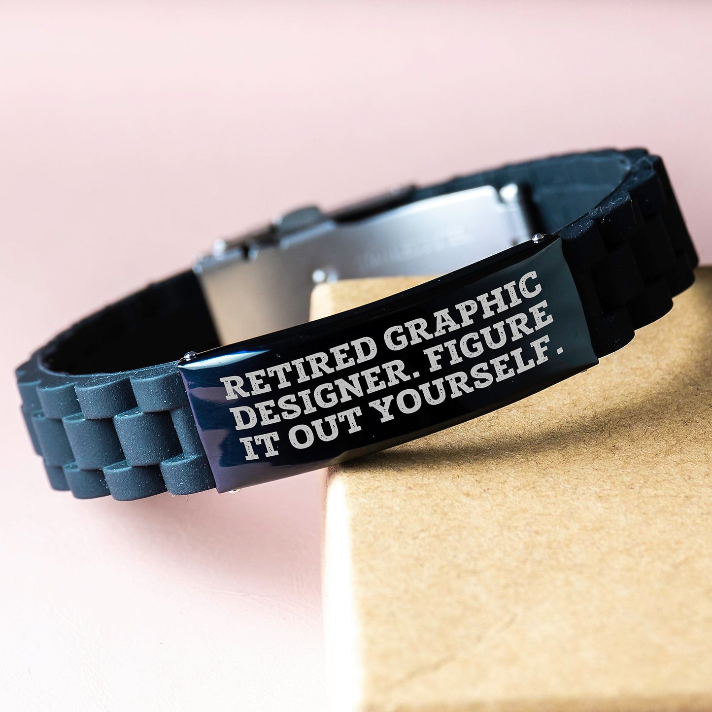 Funny Graphic Designer Gifts from Friends for Men Graduation Unique Glide lock Clasp Bracelet Retired Graphic Designer Figure It Out Yourself - Image 3