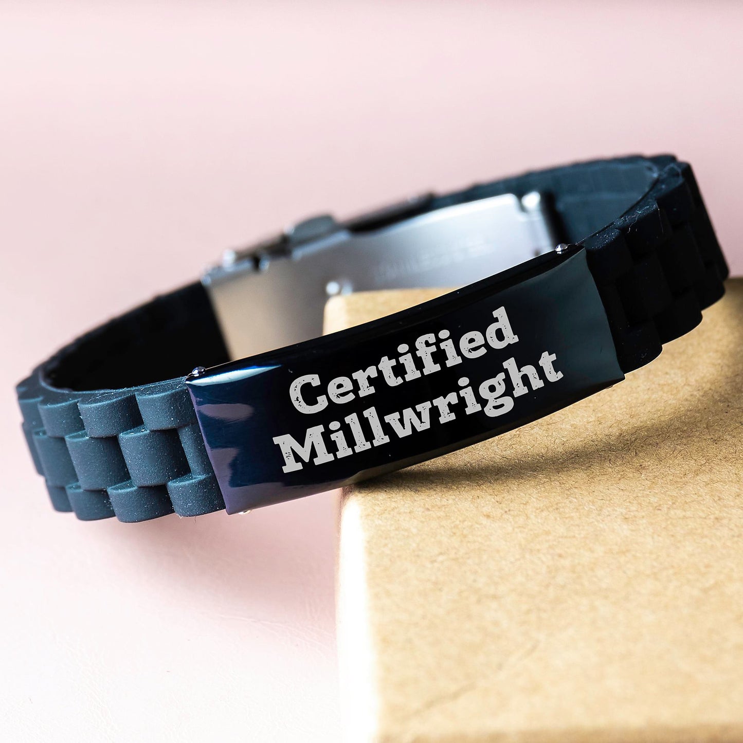 Funny Certified Millwright Gifts from Friends - Birthday Unique Gifts for Millwright, Glide lock Clasp Bracelet, Men, Women, Friends - Image 3