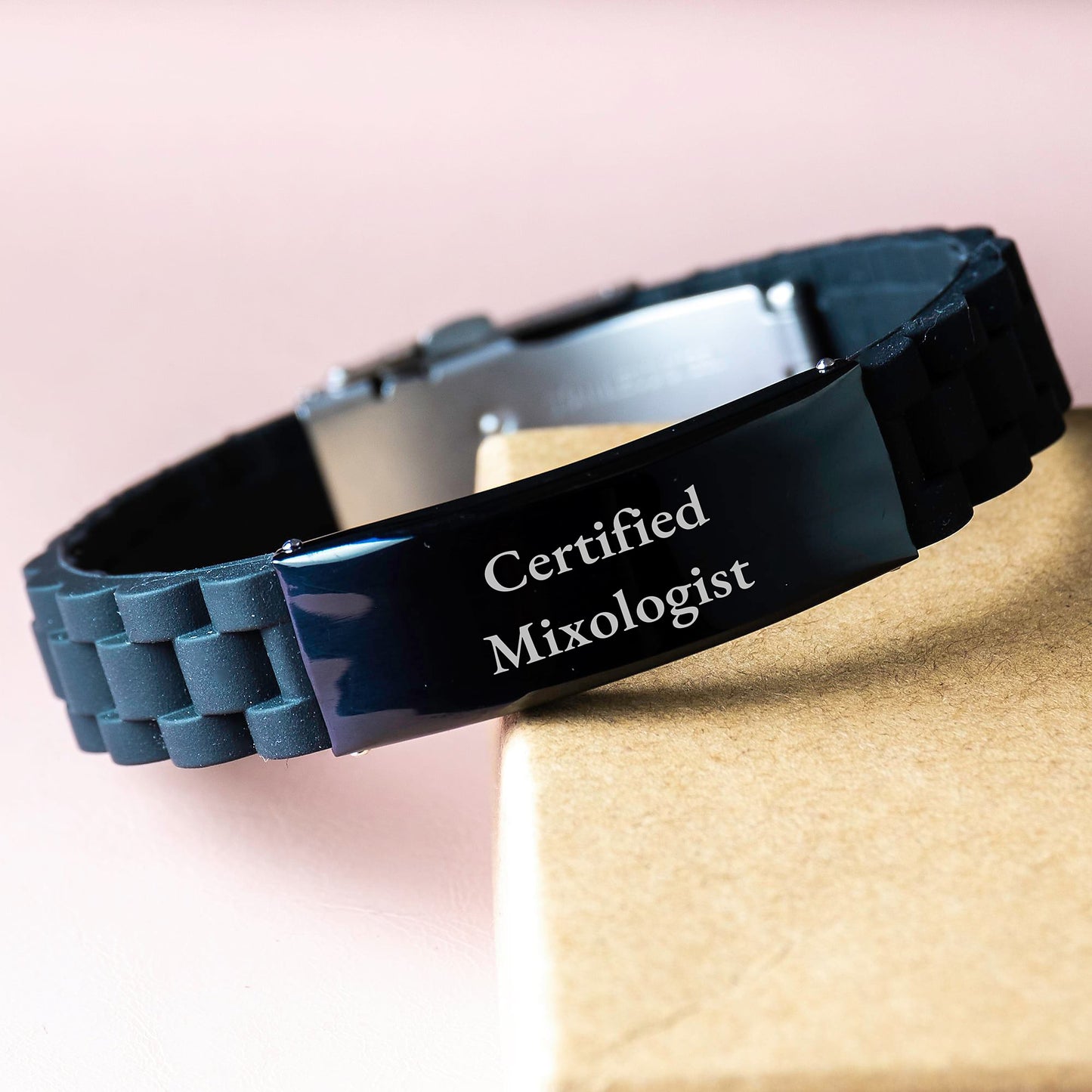 Funny Certified Mixologist Birthday Unique Gift Ideas for Him Glide lock Clasp Bracelet from Friends - Image 3