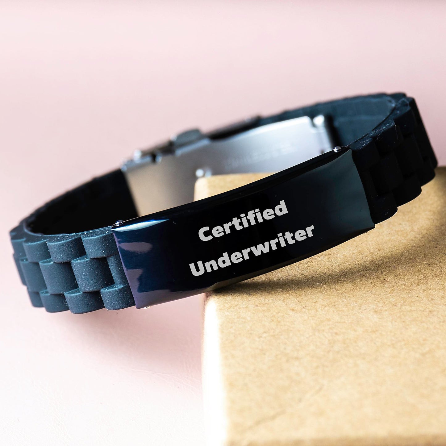 Funny Quote for Underwriter, Certified Underwriter Gifts, Birthday Unique Gifts, Glide lock Clasp Bracelet, Gifts from Friends to Underwriter - Image 3