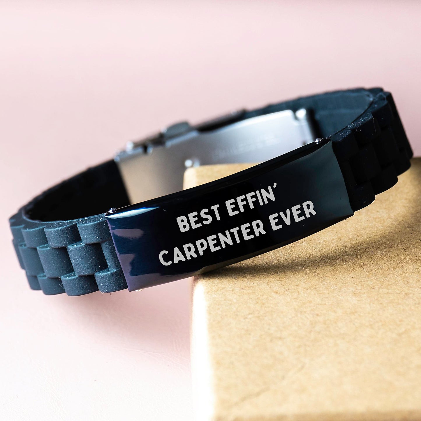 Funny Gifts for the Best Effin' Carpenter Ever, Carpenter Unique Graduation Gifts, Glide lock Clasp Bracelet for Men, Women, Friends, or Family - Image 3