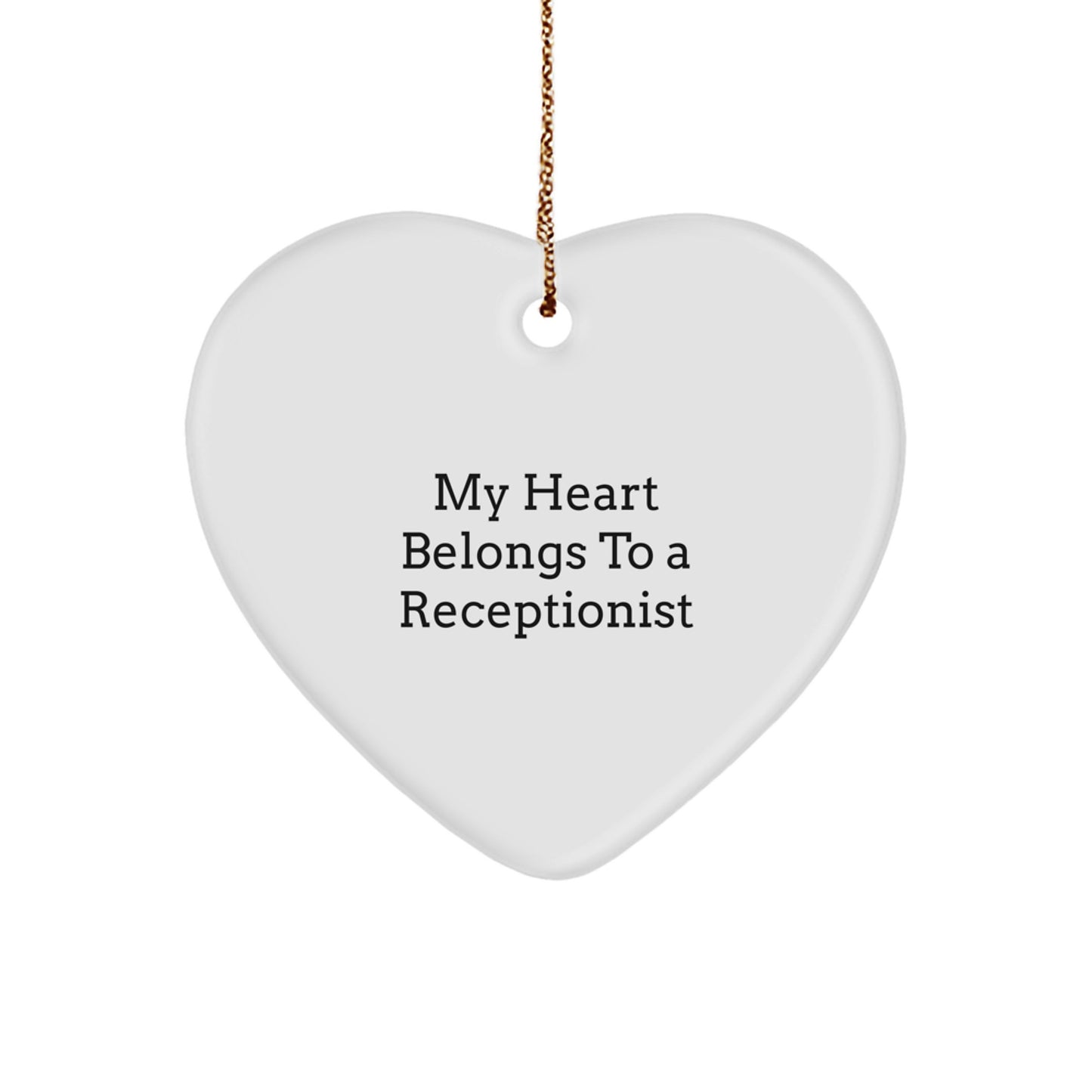 Funny Receptionist Gifts from Friends, Heart Ornament for Receptionist, Christmas Unique Gifts - Image 1