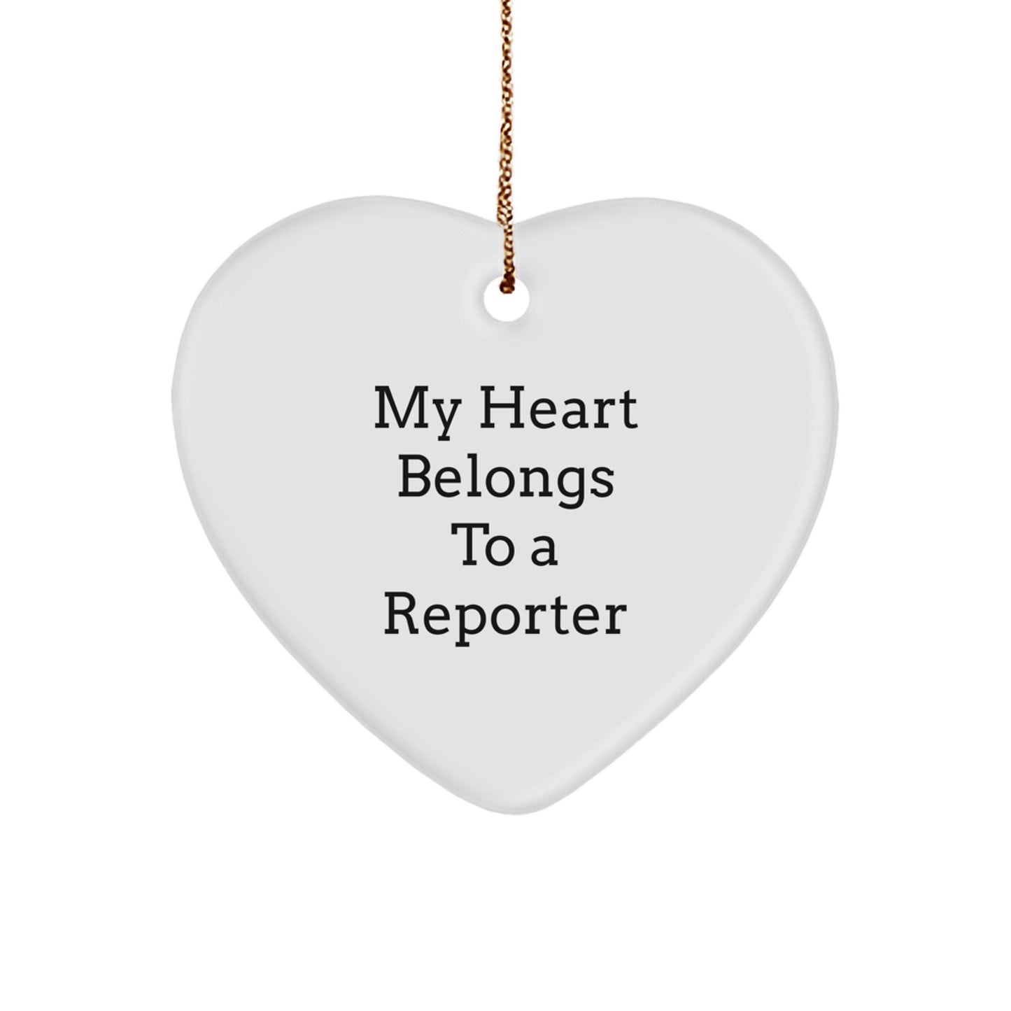 Funny Reporter Heart Ornaments Gifts from Friends for Christmas Unique - Image 1
