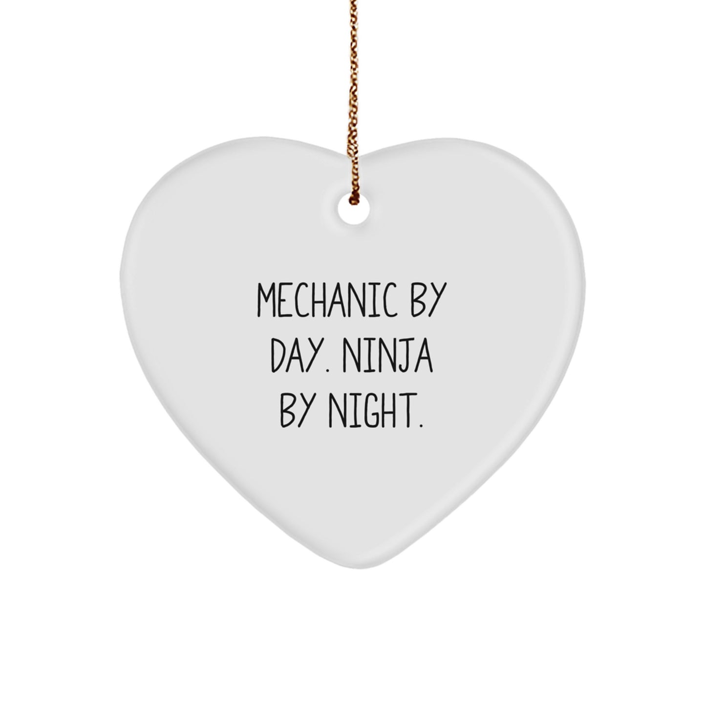 Funny Mechanic by Day Heart Ornament Gifts from Men to Mechanic Friends at Christmas - Image 1
