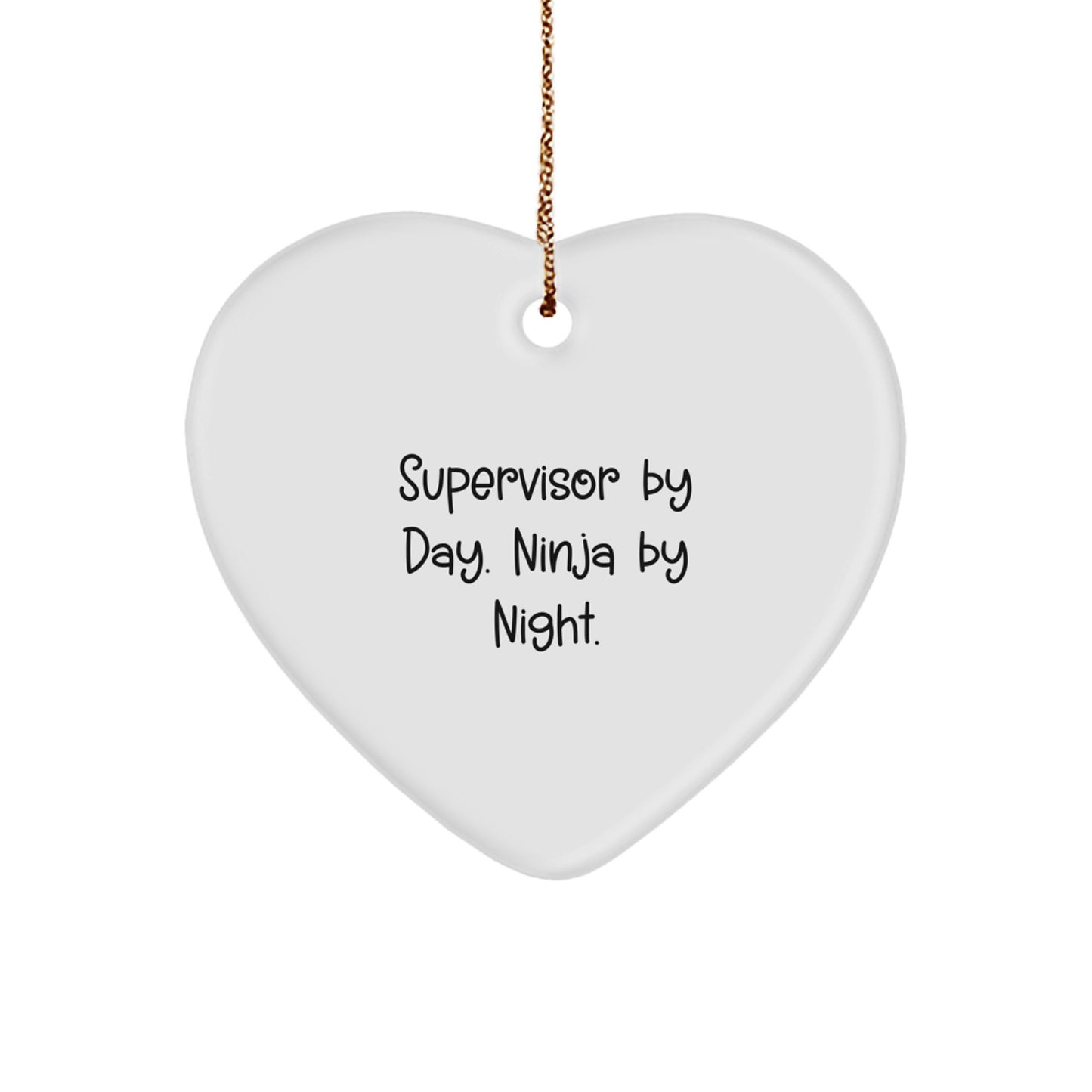 Funny Supervisor Gifts from Friends, Heart Ornament, Christmas Unique Gifts for Supervisor - Image 1
