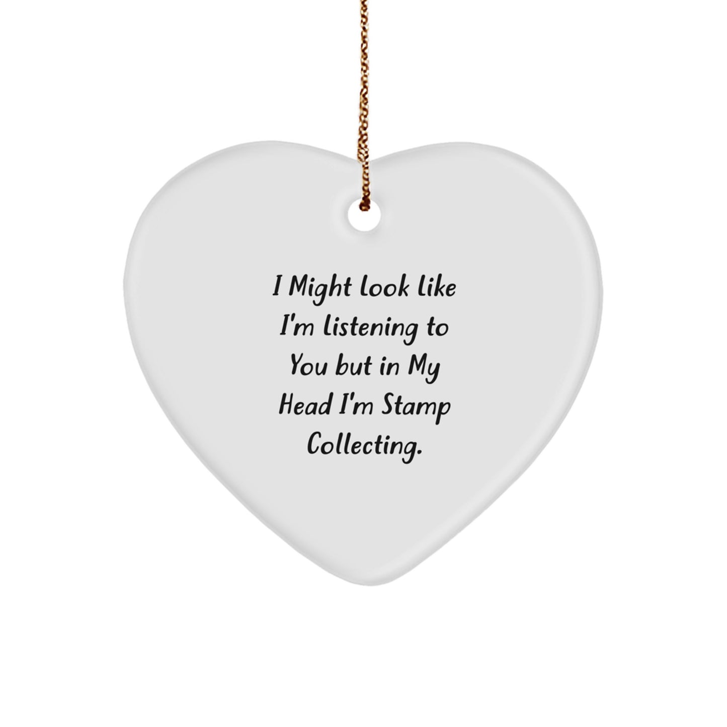 Funny Stamp Collecting Gifts for Men, Women Friends - Thoughtful Heart Ornament with Quote, Perfect Christmas Unique Gifts from Family to Anyone, Durable MDF Construction - Image 1