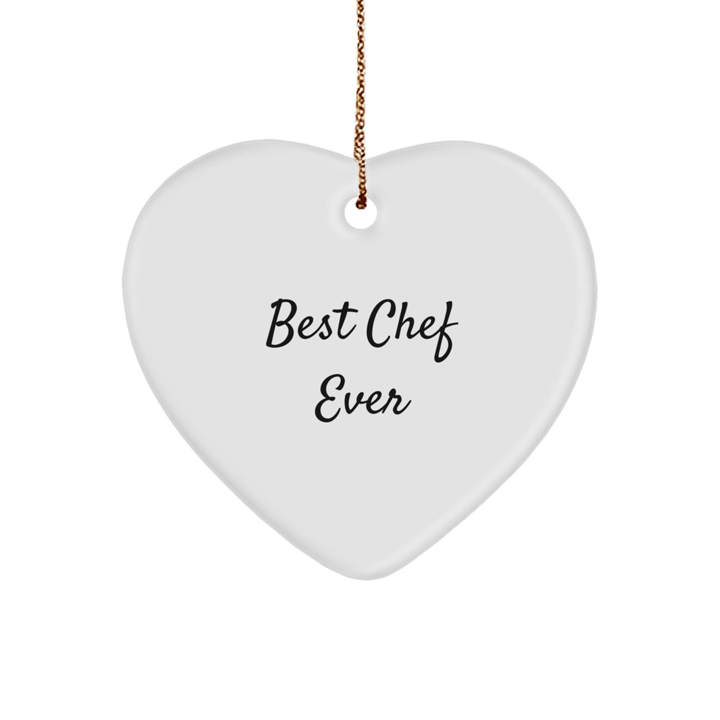 Funny Chef Heart Ornament Gifts from Family for Men and Women - Best Chef Ever Quote Christmas Unique Gifts - Image 1