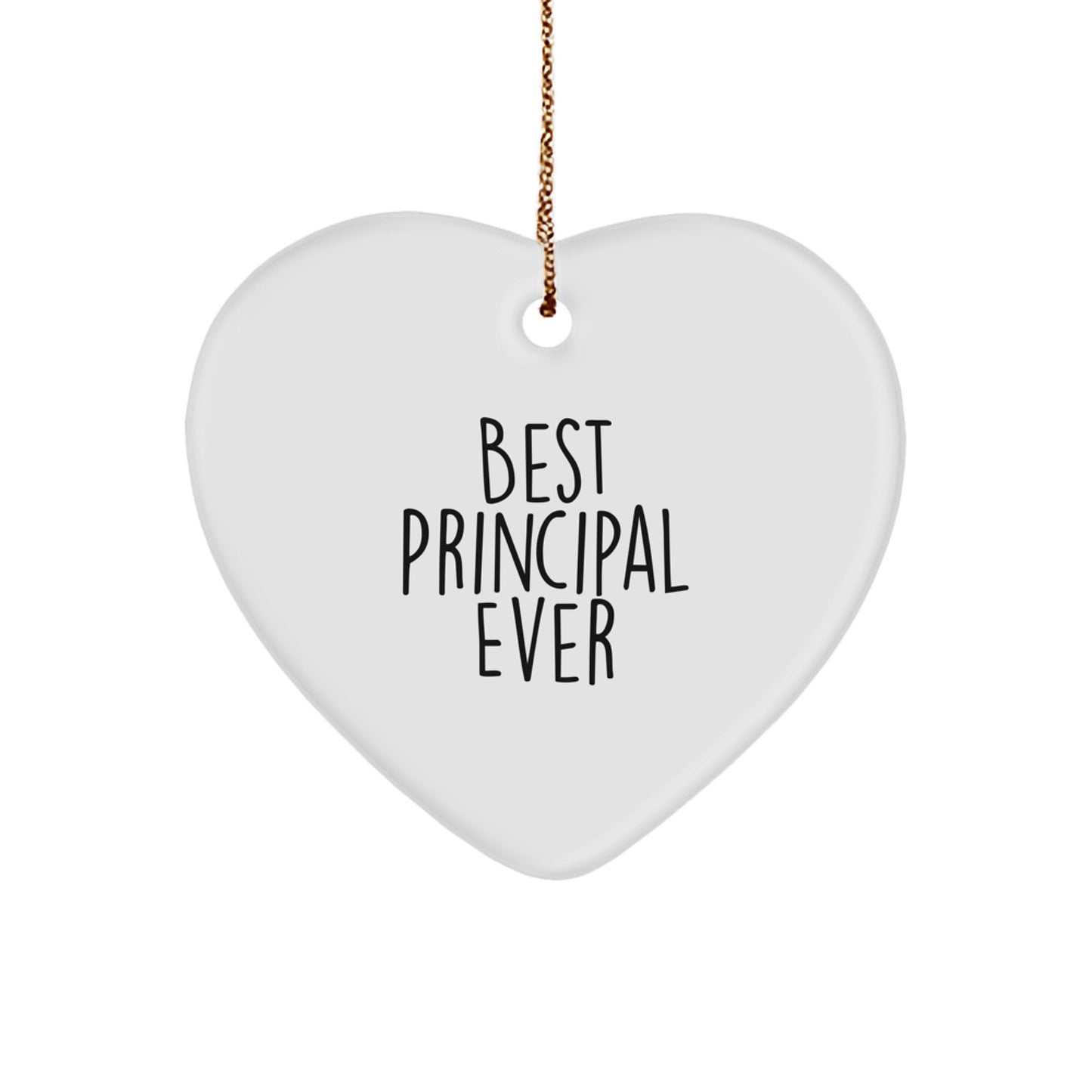 Funny Principal Heart Ornament, Best Principal Ever Quote, Christmas Unique Gifts from Friends to Family - Image 1