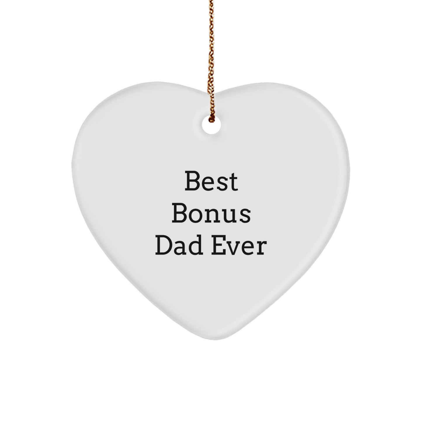 Funny Bonus Dad Gifts from Men for Christmas Unique Gifts - Heart Ornament 'Best Bonus Dad Ever' - Image 1