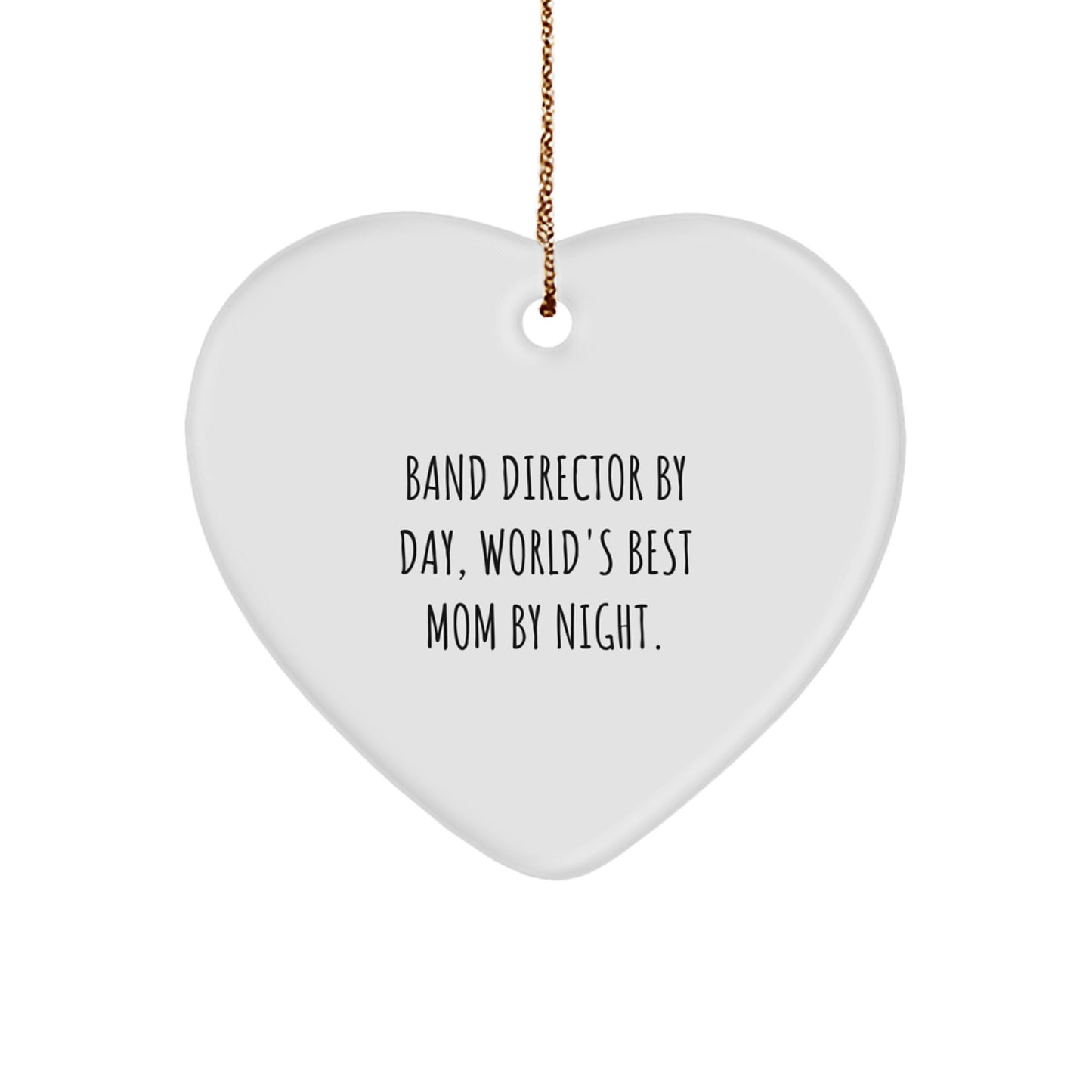 Band Director Gifts from Family - Heart Ornament By Day, World's Best Mom By Night. - Christmas Unique Gifts - Image 1