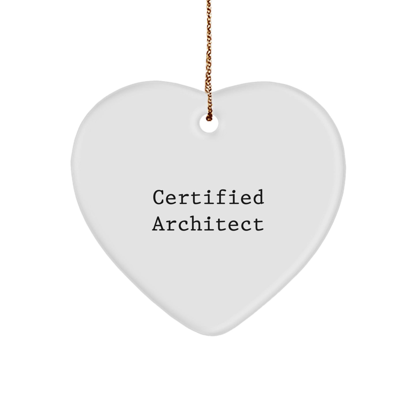 Funny Architect Christmas Heart Ornament Gifts from Friends for Men, Women, Coworkers, Family - Image 1