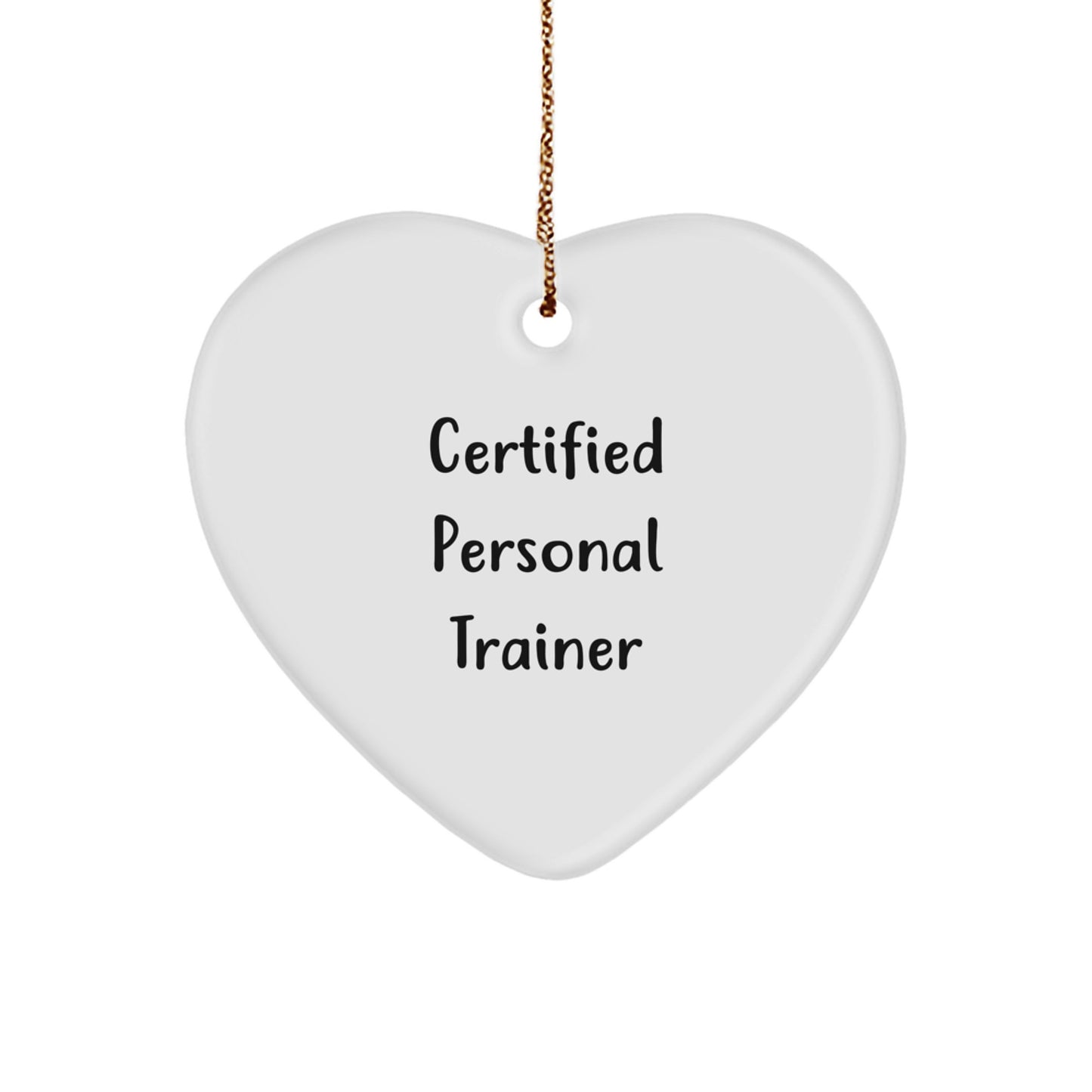Funny Personal Trainer Gifts from Friends for Christmas Unique Heart Ornament - Image 1