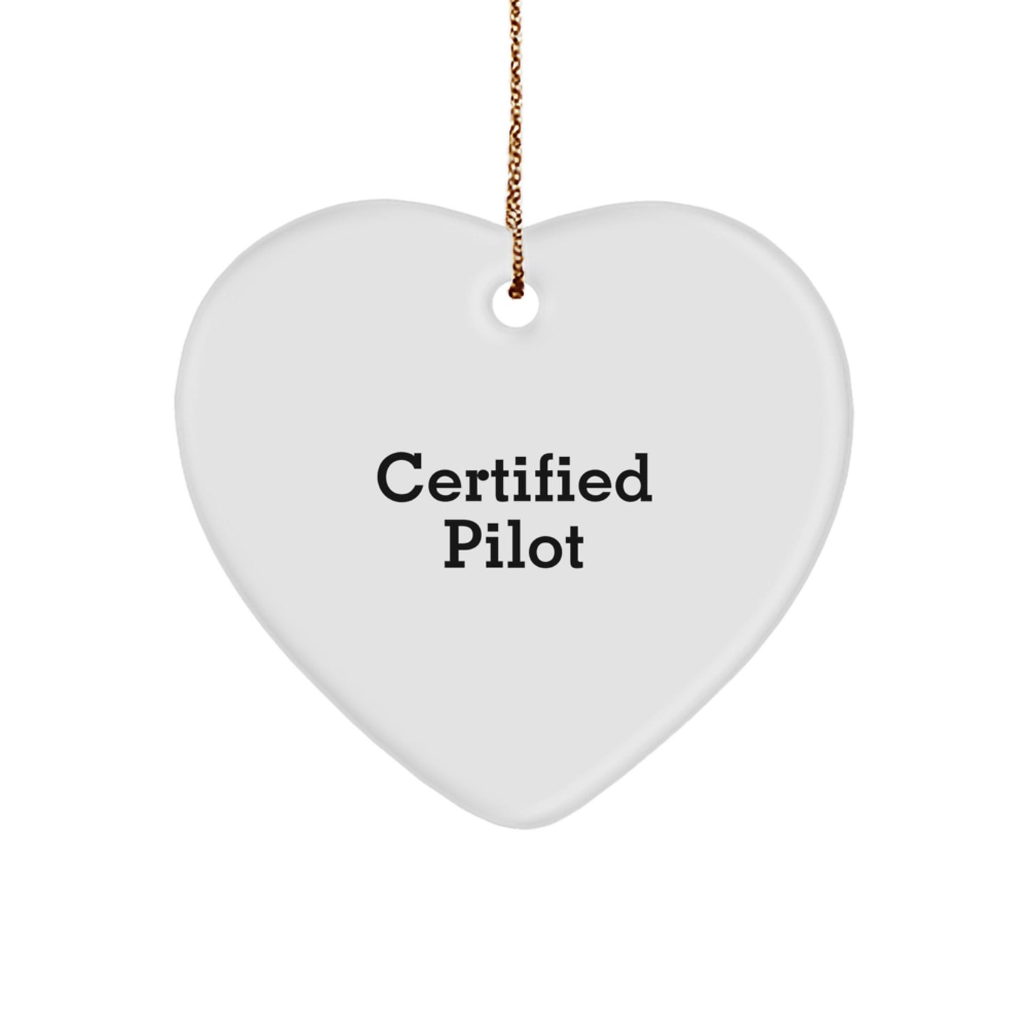 Funny Pilot Heart Ornament Gifts from Friends for Men, Unique Christmas Unique Gifts, Heart Shaped Ornament for Pilot Enthusiasts - Image 1